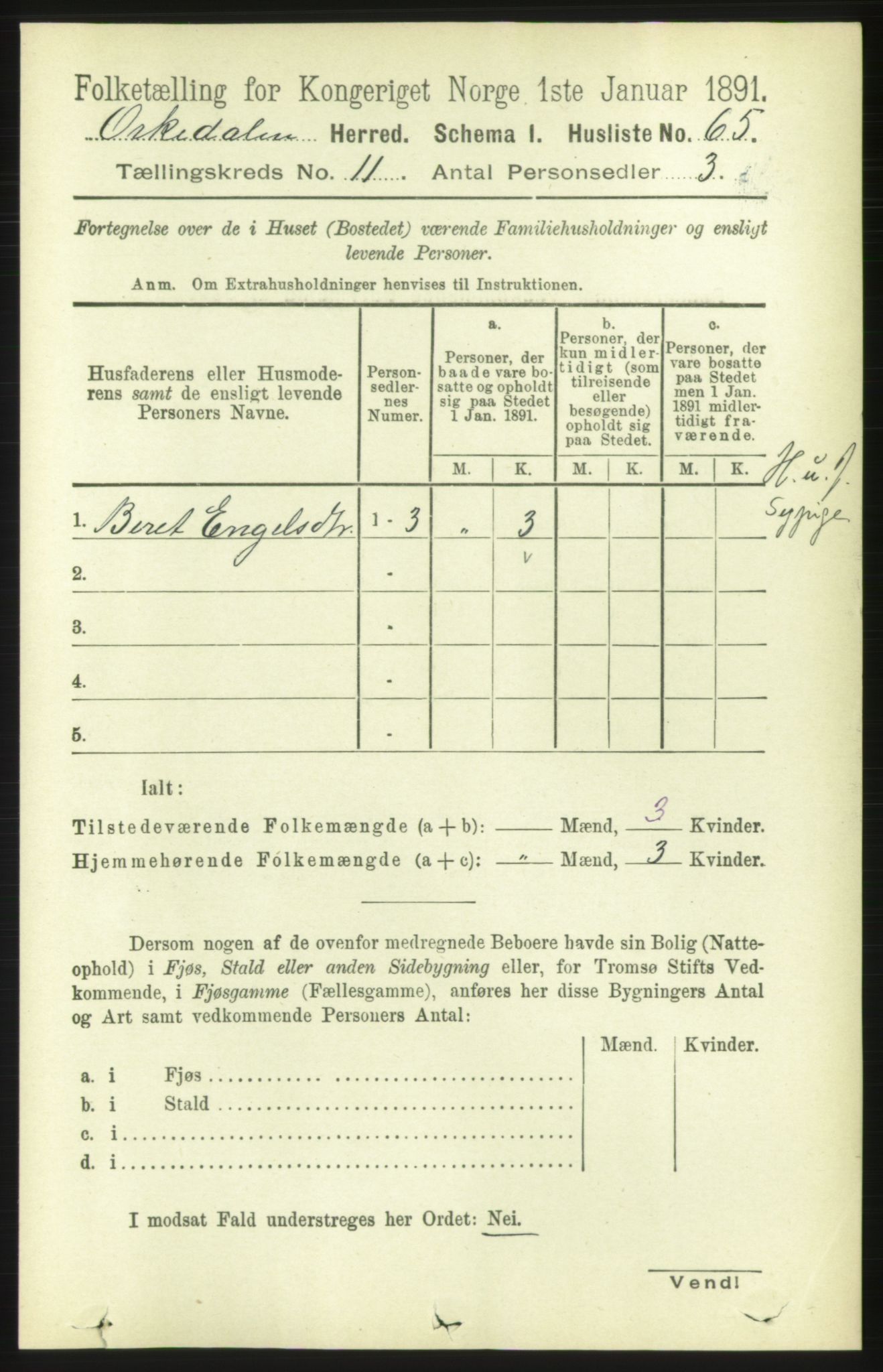 RA, 1891 census for 1638 Orkdal, 1891, p. 5144