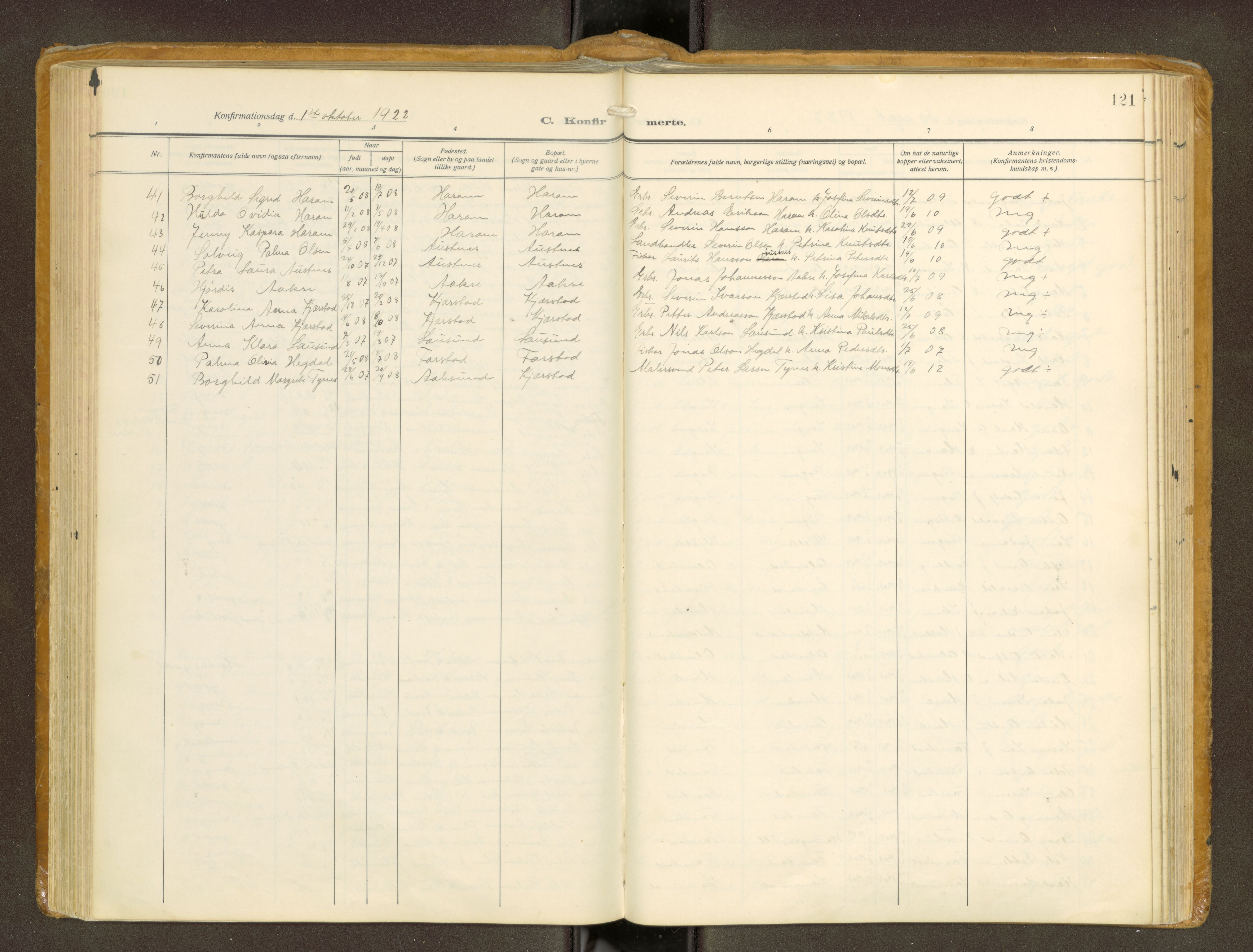 Ministerialprotokoller, klokkerbøker og fødselsregistre - Møre og Romsdal, AV/SAT-A-1454/536/L0518: Parish register (official) no. 536A--, 1914-1931, p. 121