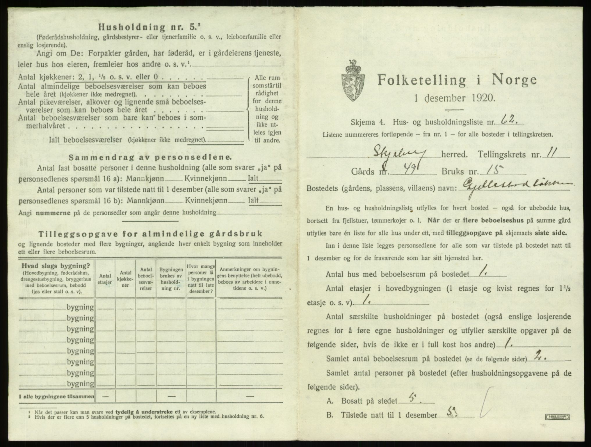 SAO, 1920 census for Skjeberg, 1920, p. 1547