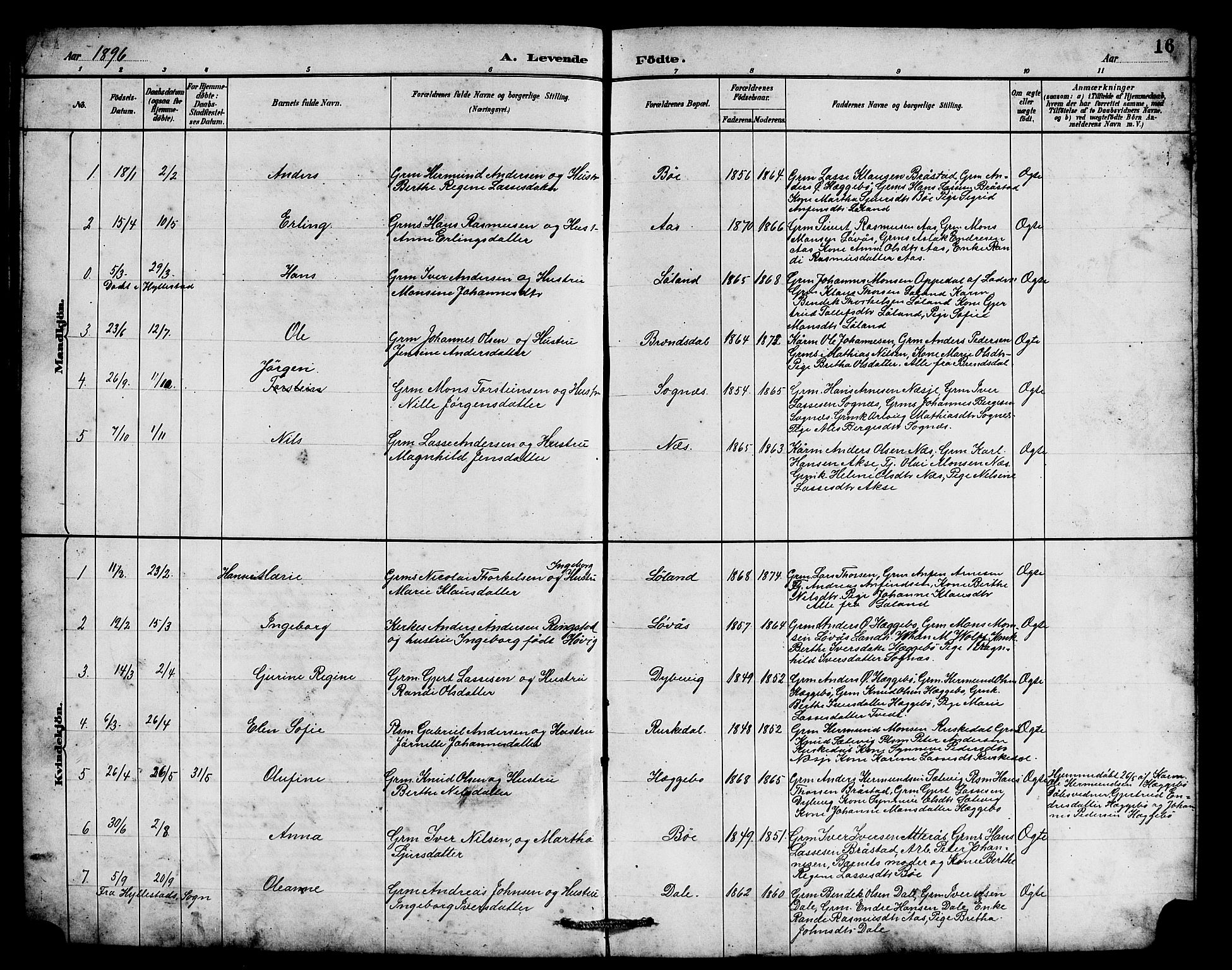 Hyllestad sokneprestembete, SAB/A-80401: Parish register (copy) no. B 2, 1889-1915, p. 16