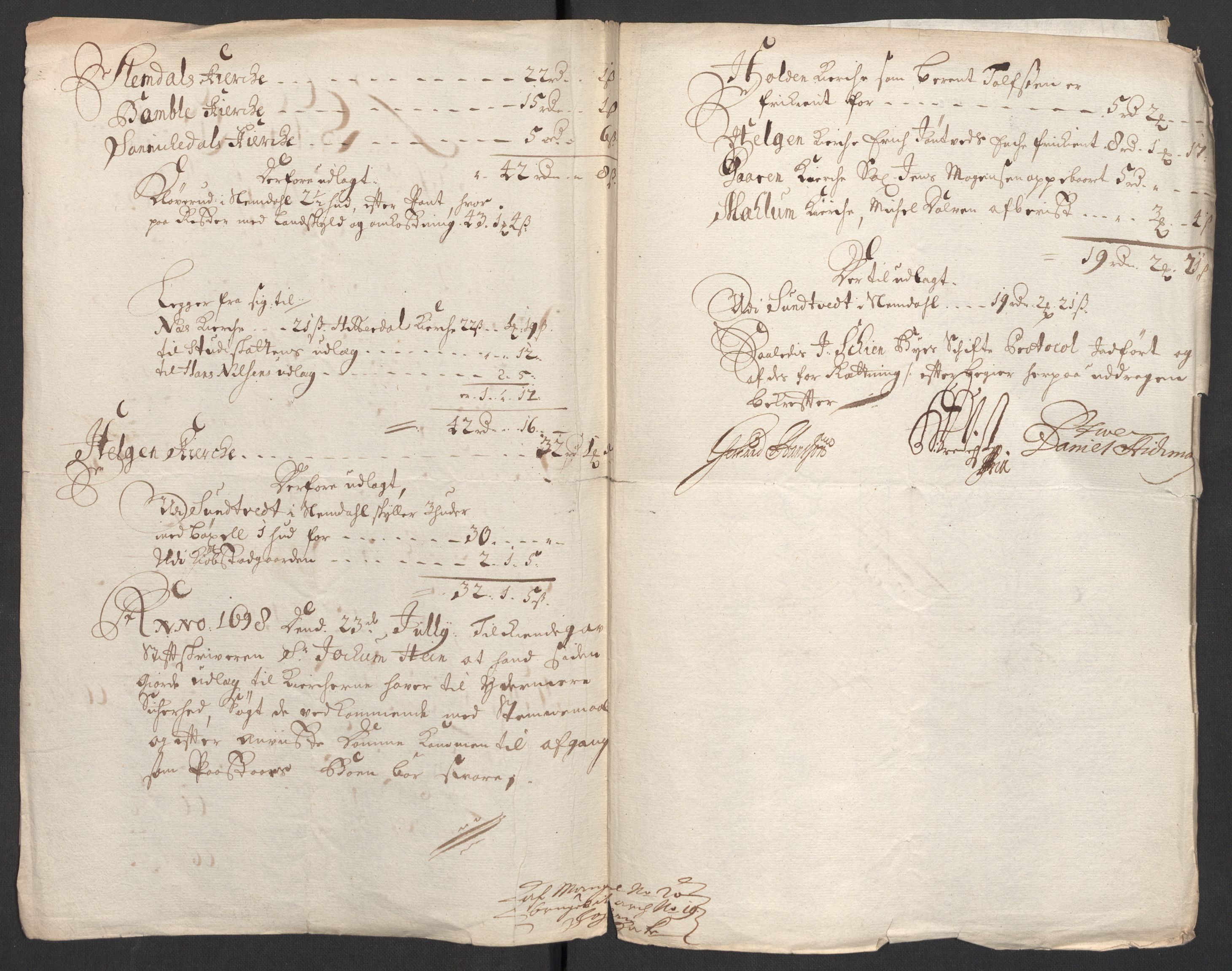 Rentekammeret inntil 1814, Reviderte regnskaper, Fogderegnskap, AV/RA-EA-4092/R36/L2104: Fogderegnskap Øvre og Nedre Telemark og Bamble, 1700, p. 4