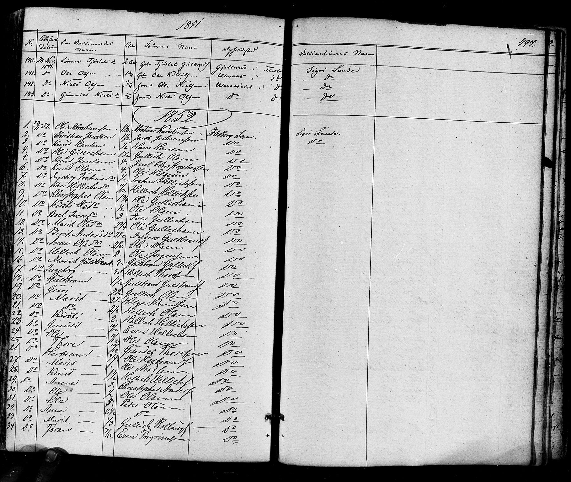 Flesberg kirkebøker, SAKO/A-18/F/Fa/L0006: Parish register (official) no. I 6, 1834-1860, p. 497