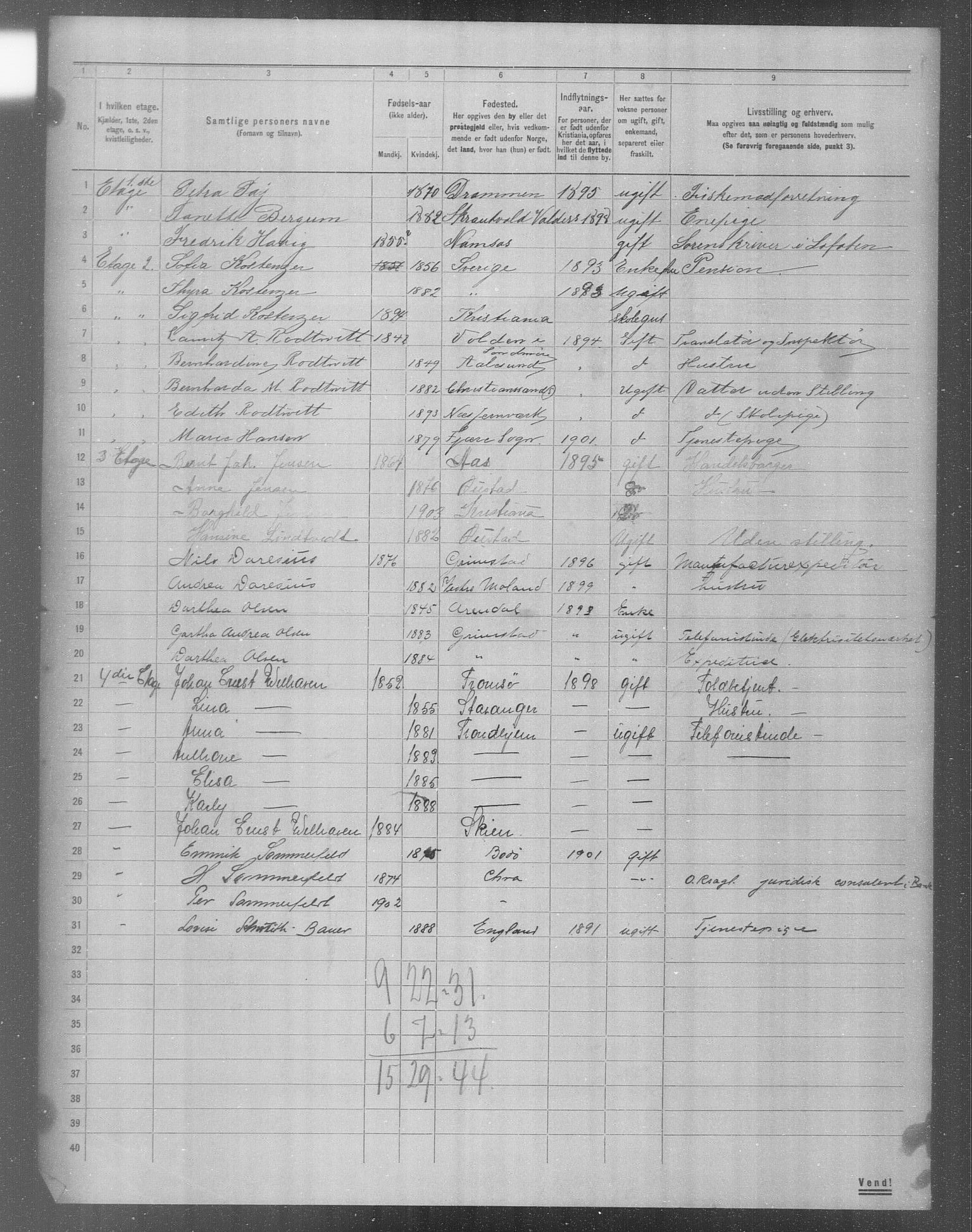 OBA, Municipal Census 1904 for Kristiania, 1904, p. 11488