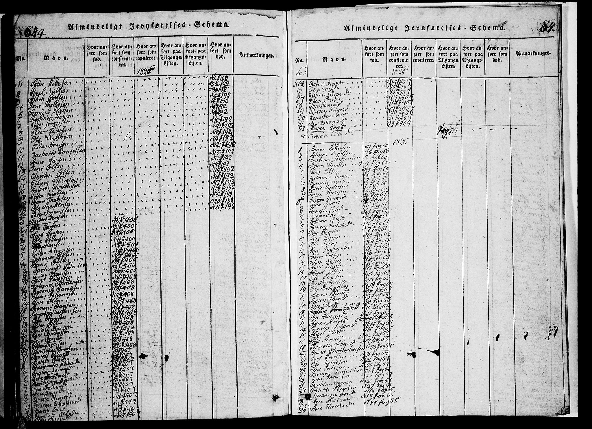 Ministerialprotokoller, klokkerbøker og fødselsregistre - Nordland, AV/SAT-A-1459/853/L0773: Parish register (copy) no. 853C01, 1821-1859, p. 844-845