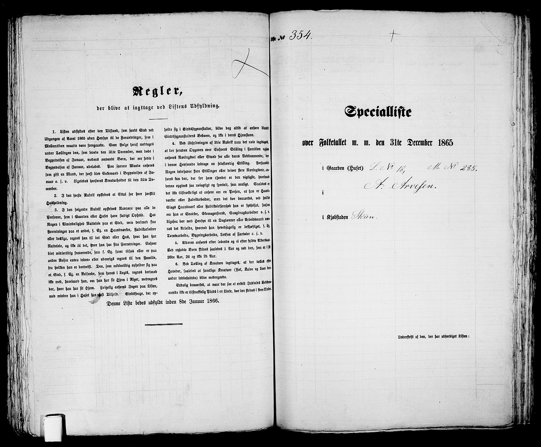 RA, 1865 census for Skien, 1865, p. 724