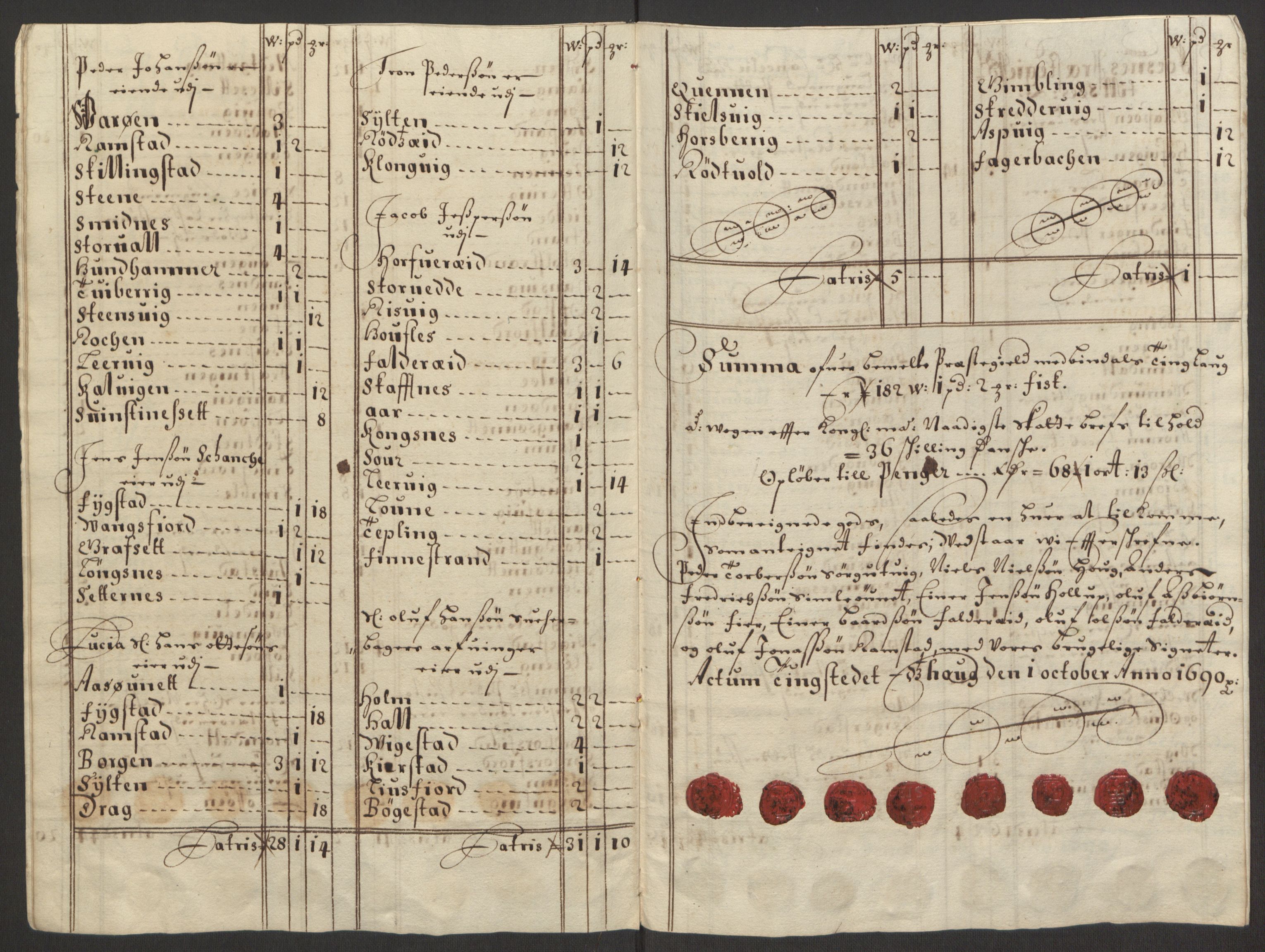 Rentekammeret inntil 1814, Reviderte regnskaper, Fogderegnskap, AV/RA-EA-4092/R64/L4423: Fogderegnskap Namdal, 1690-1691, p. 33