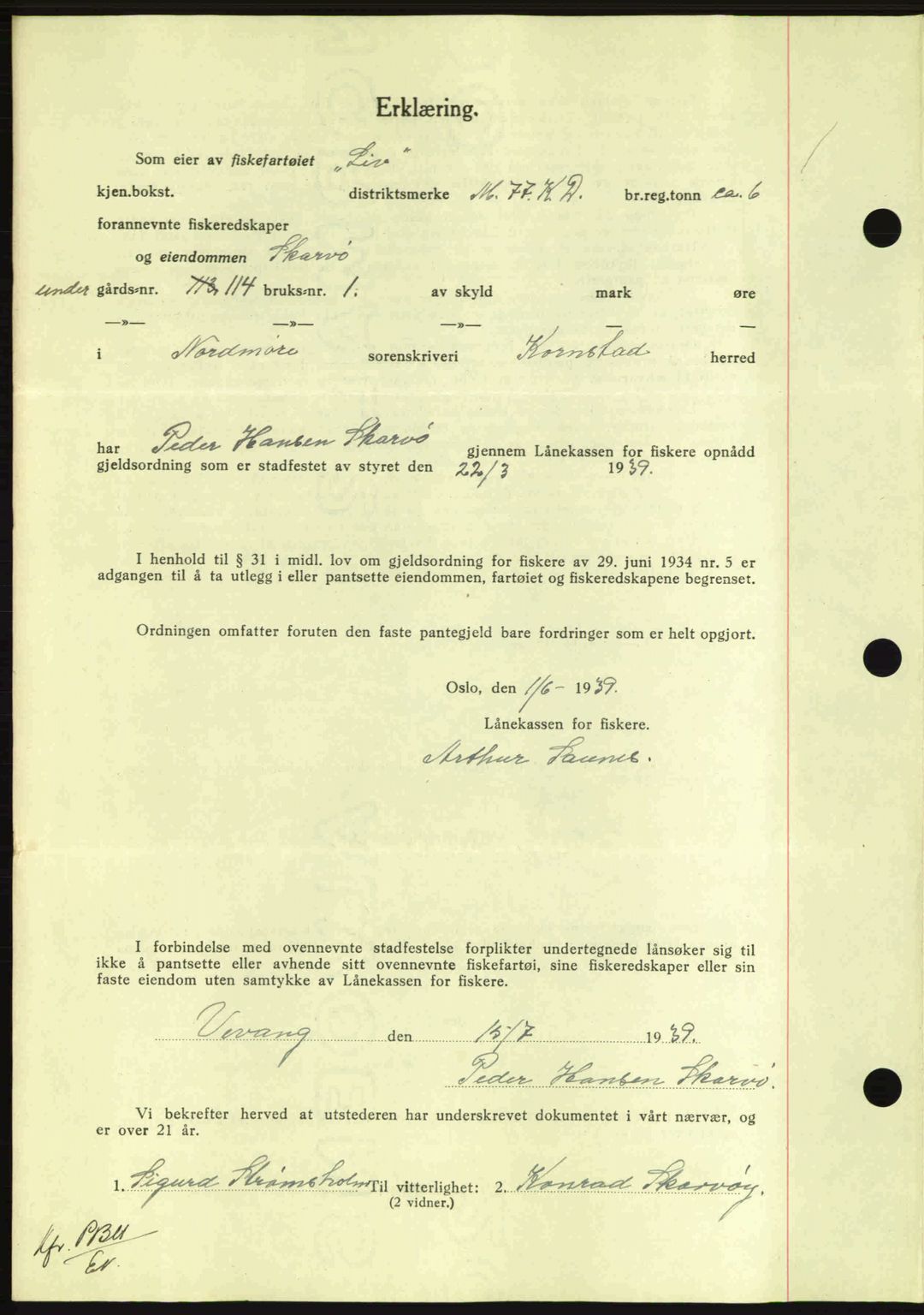 Nordmøre sorenskriveri, AV/SAT-A-4132/1/2/2Ca: Mortgage book no. B86, 1939-1940, Diary no: : 669/1940