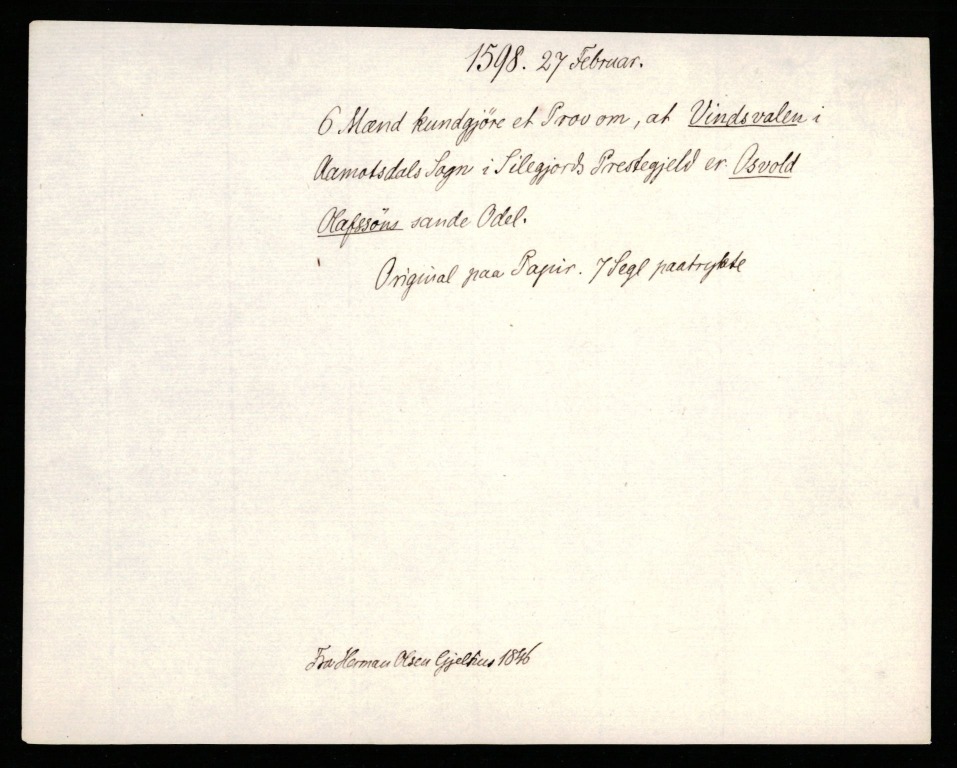 Riksarkivets diplomsamling, AV/RA-EA-5965/F35/F35b/L0004: Riksarkivets diplomer, seddelregister, 1593-1600, p. 421