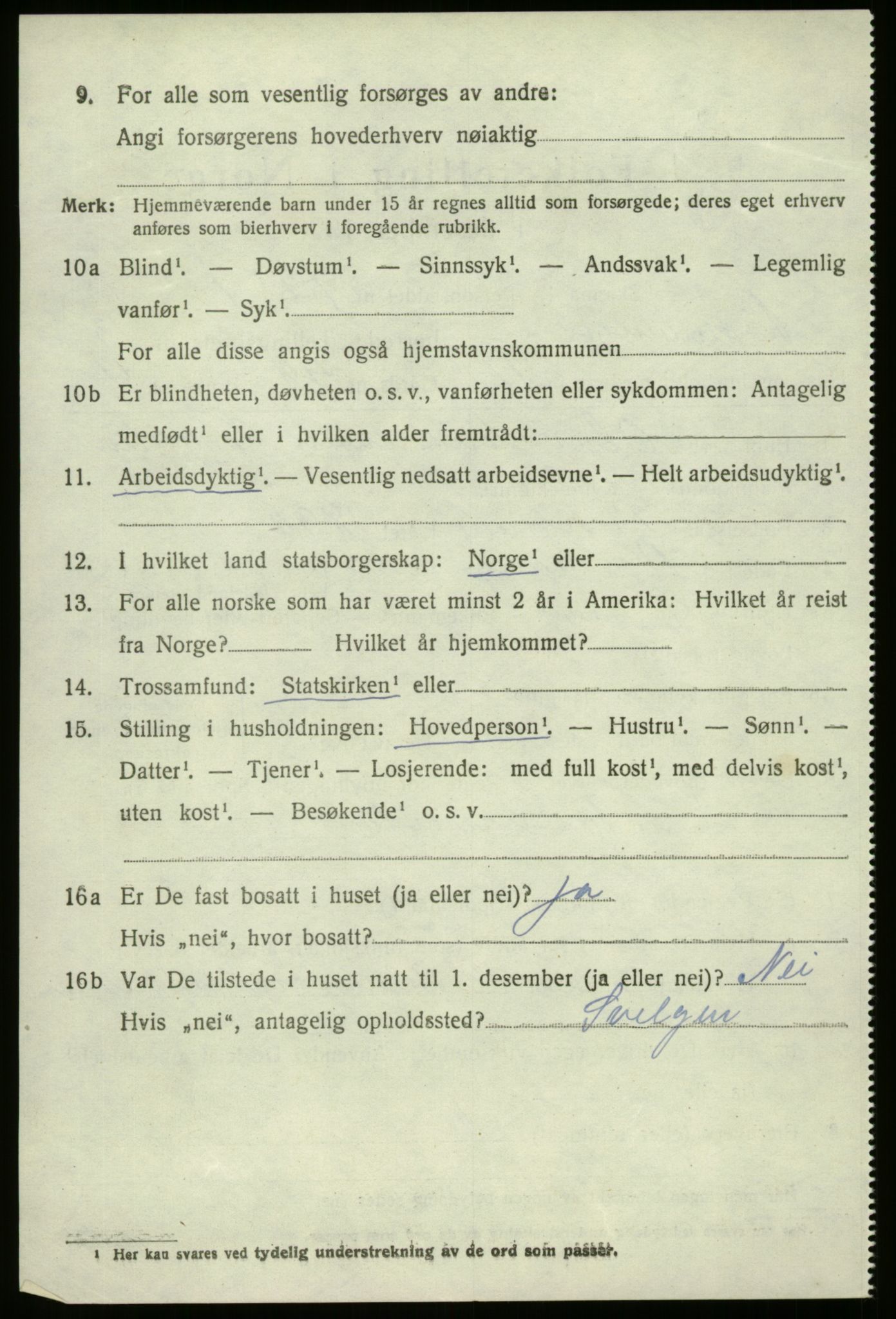 SAB, 1920 census for Bremanger, 1920, p. 6897