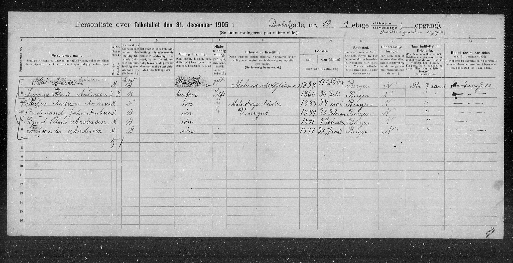 OBA, Municipal Census 1905 for Kristiania, 1905, p. 9088
