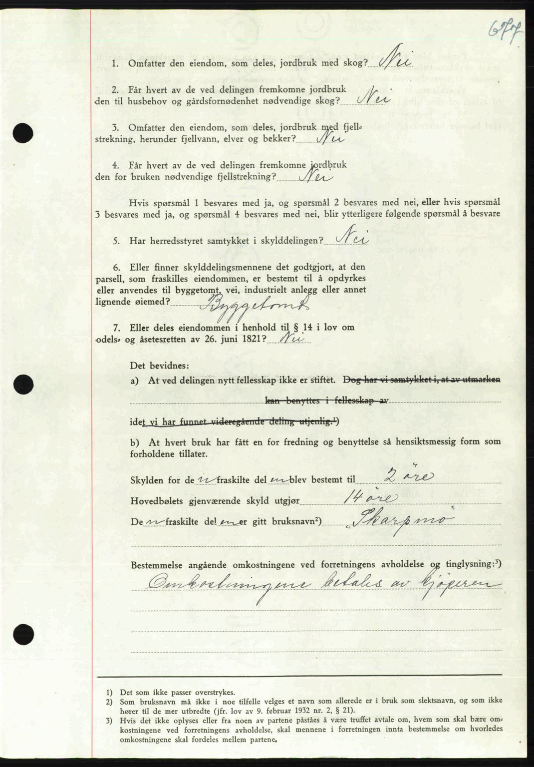 Orkdal sorenskriveri, SAT/A-4169/1/2/2C: Mortgage book no. A, 1947-1947, Diary no: : 1452/1947