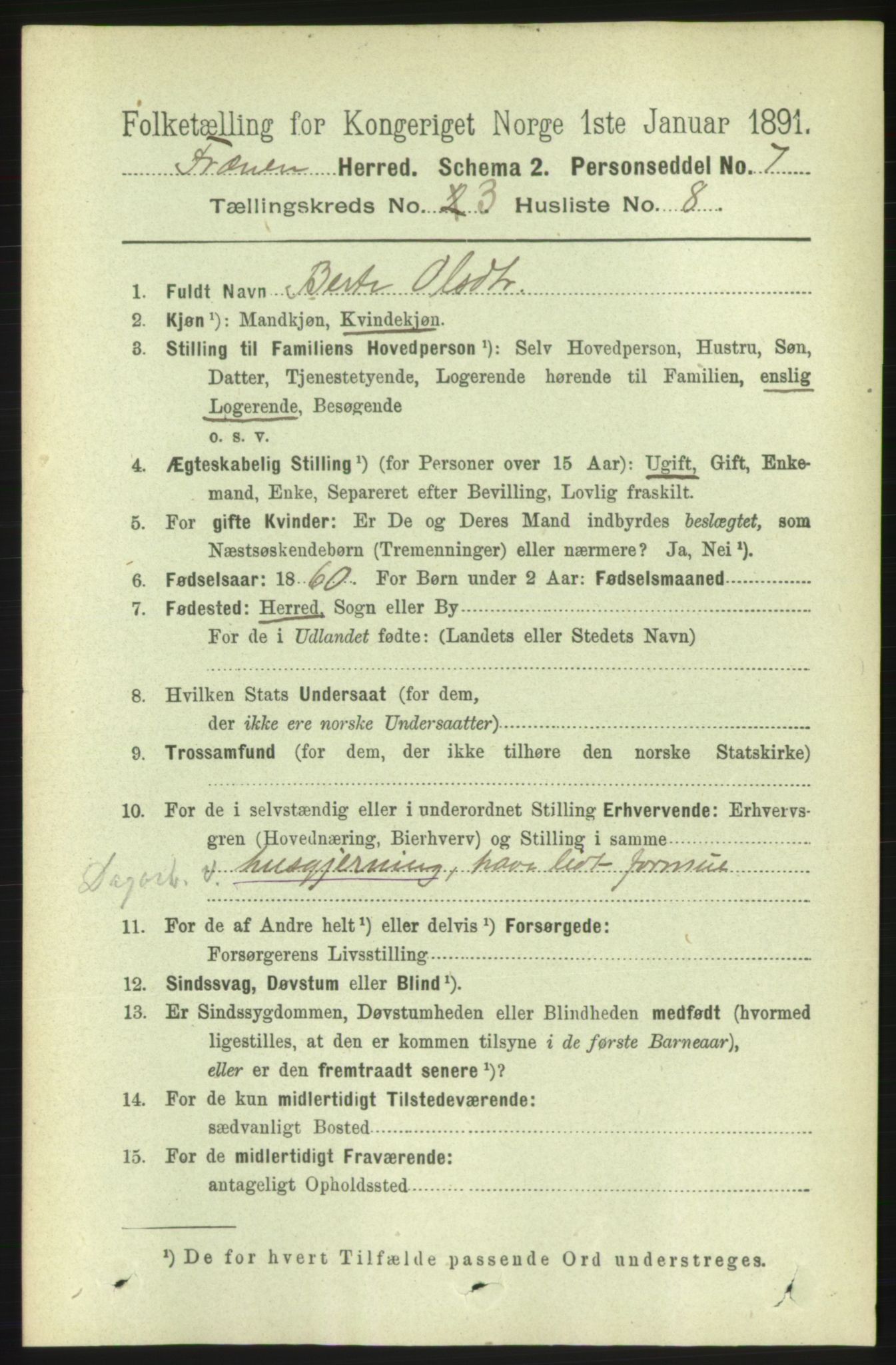 RA, 1891 census for 1548 Fræna, 1891, p. 792