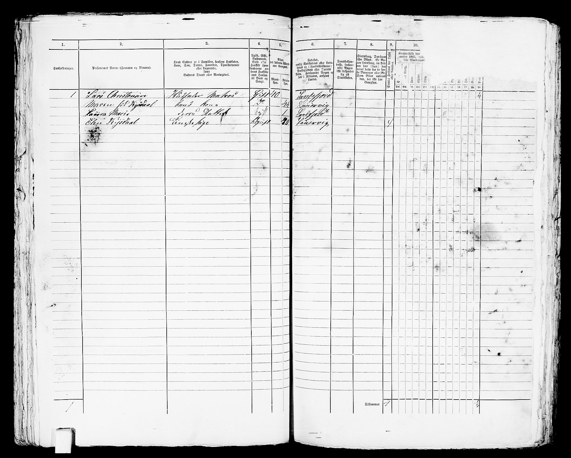 RA, 1865 census for Sandeherred/Sandefjord, 1865, p. 126