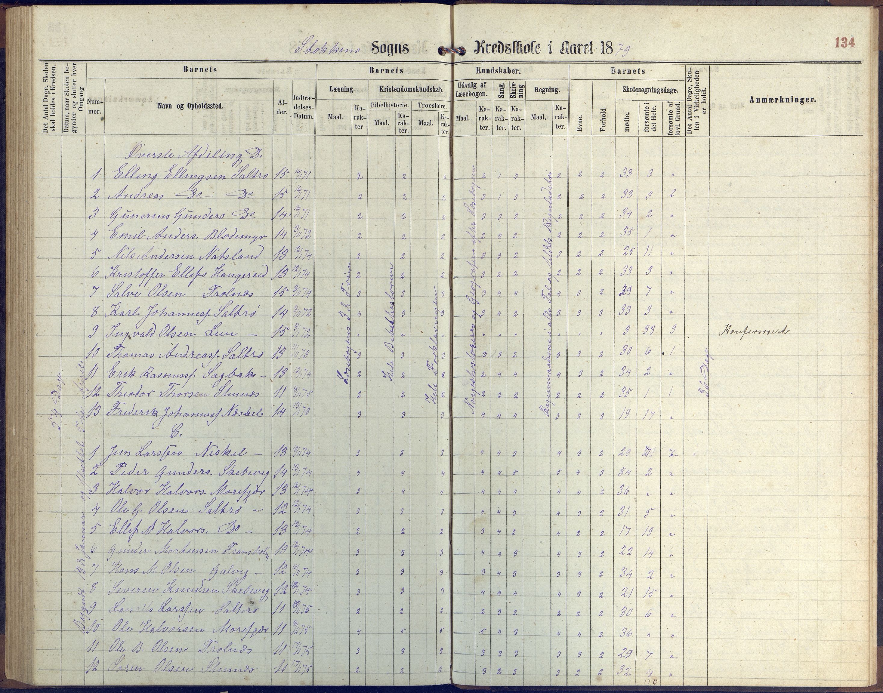 Stokken kommune, AAKS/KA0917-PK/04/04c/L0006: Skoleprotokoll  Stokken, 1863-1879, p. 133