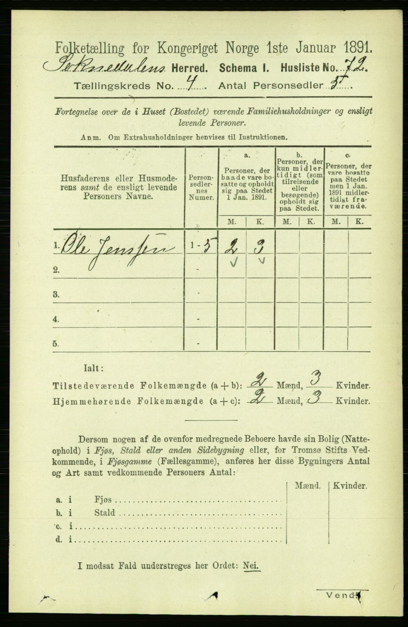 RA, 1891 census for 1649 Soknedal, 1891, p. 1597