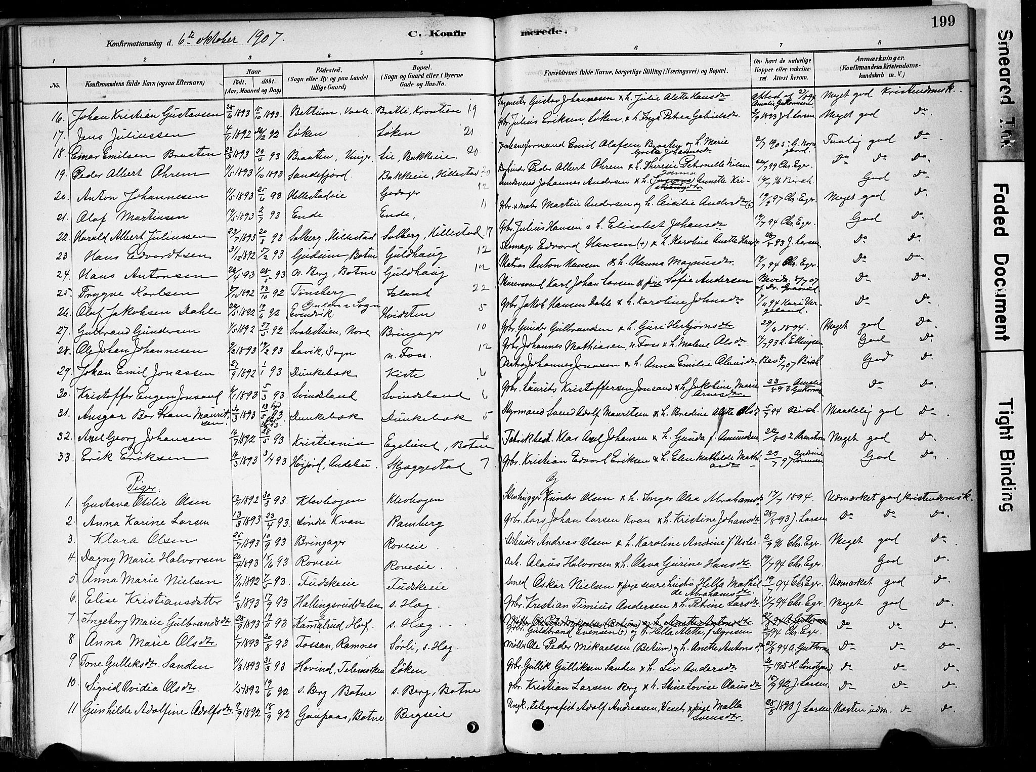 Botne kirkebøker, AV/SAKO-A-340/F/Fa/L0007: Parish register (official) no. I 7, 1878-1910, p. 199