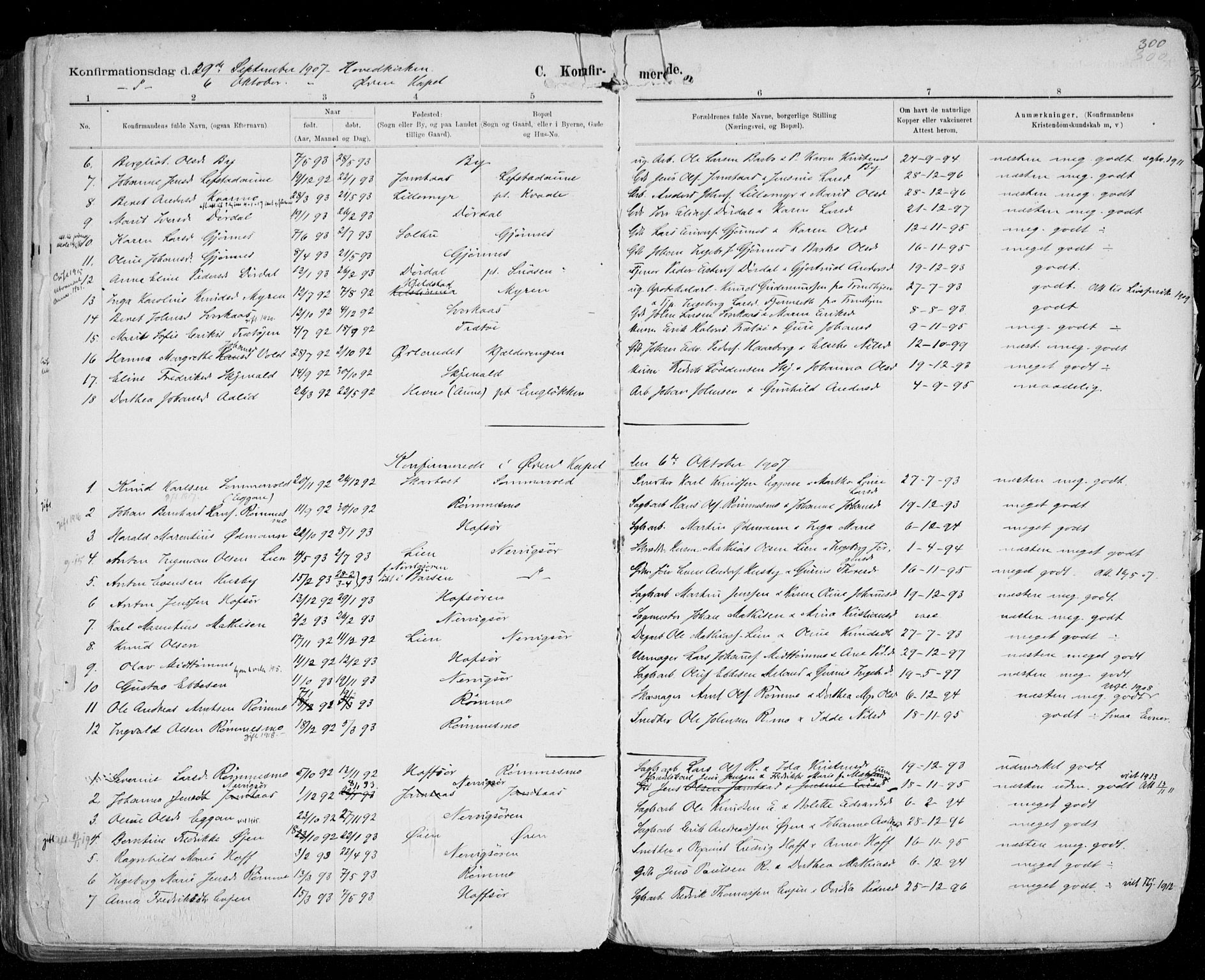 Ministerialprotokoller, klokkerbøker og fødselsregistre - Sør-Trøndelag, SAT/A-1456/668/L0811: Parish register (official) no. 668A11, 1894-1913, p. 300