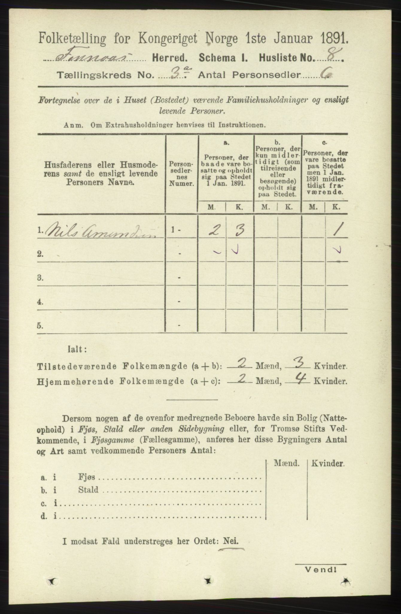 RA, 1891 census for 1218 Finnås, 1891, p. 1041