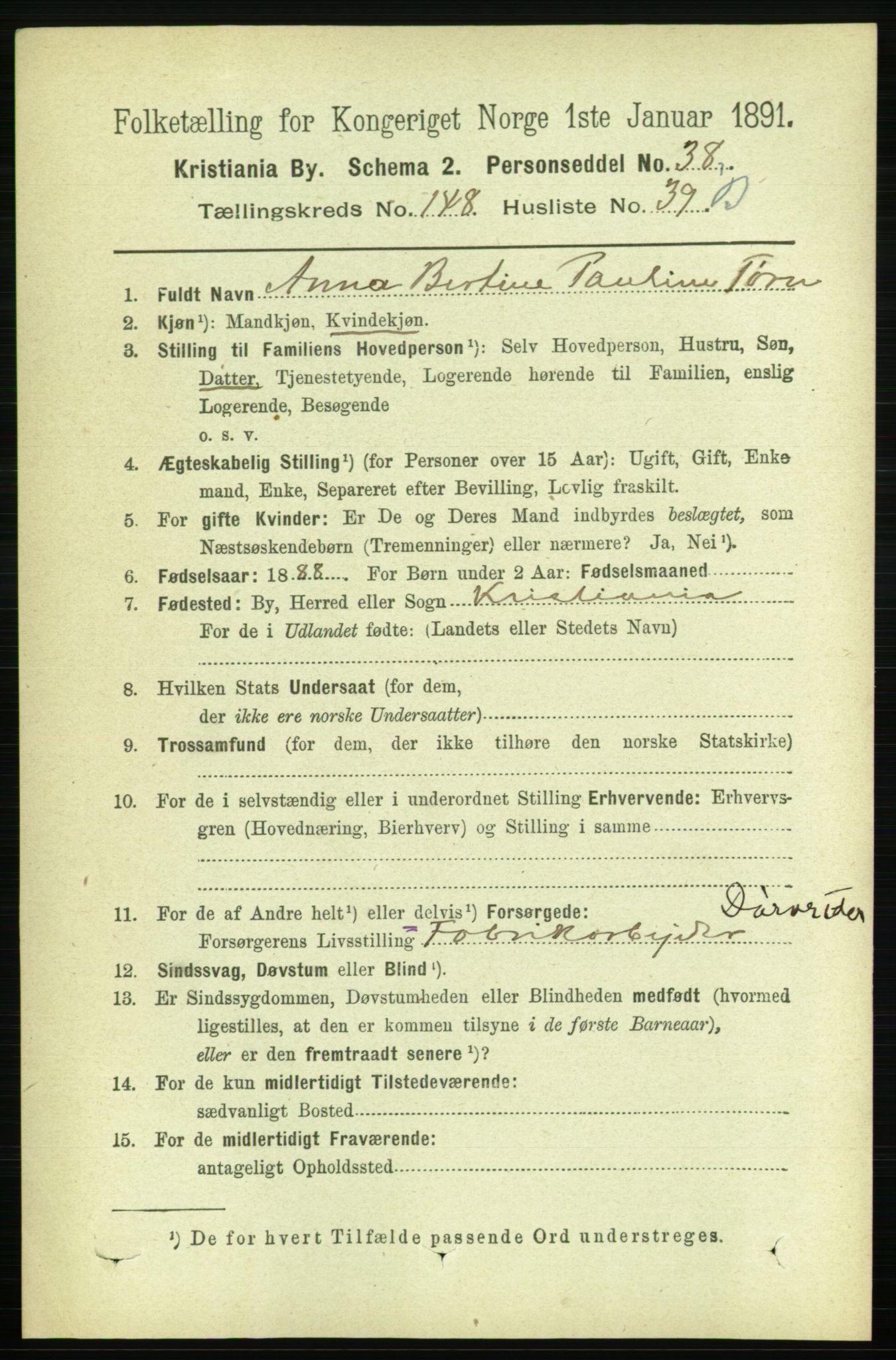 RA, 1891 census for 0301 Kristiania, 1891, p. 82974