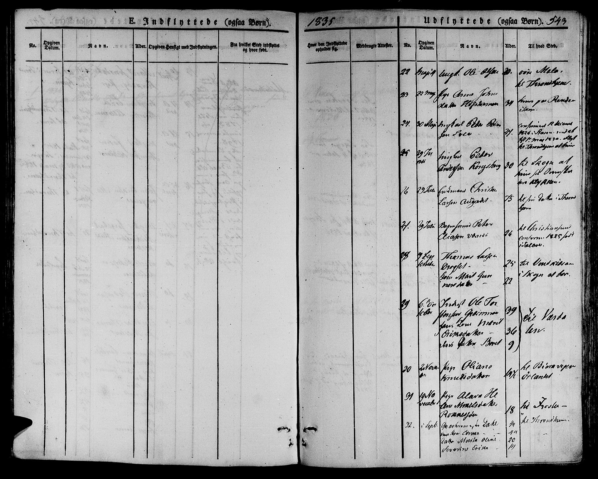 Ministerialprotokoller, klokkerbøker og fødselsregistre - Nord-Trøndelag, SAT/A-1458/709/L0072: Parish register (official) no. 709A12, 1833-1844, p. 543
