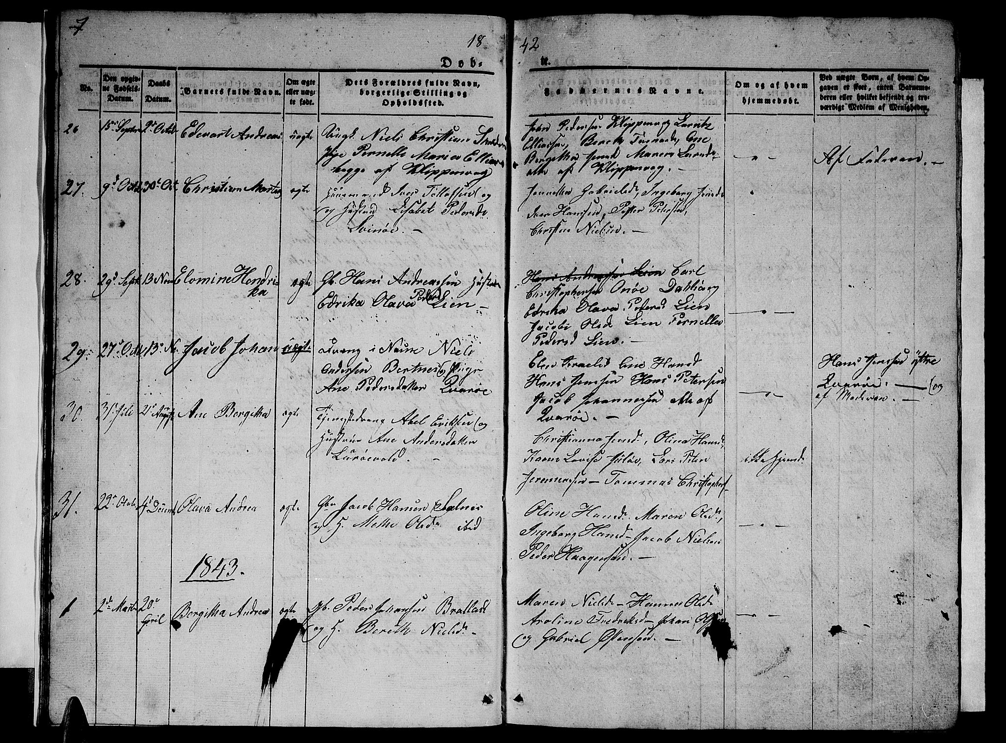 Ministerialprotokoller, klokkerbøker og fødselsregistre - Nordland, AV/SAT-A-1459/839/L0572: Parish register (copy) no. 839C02, 1841-1873, p. 7