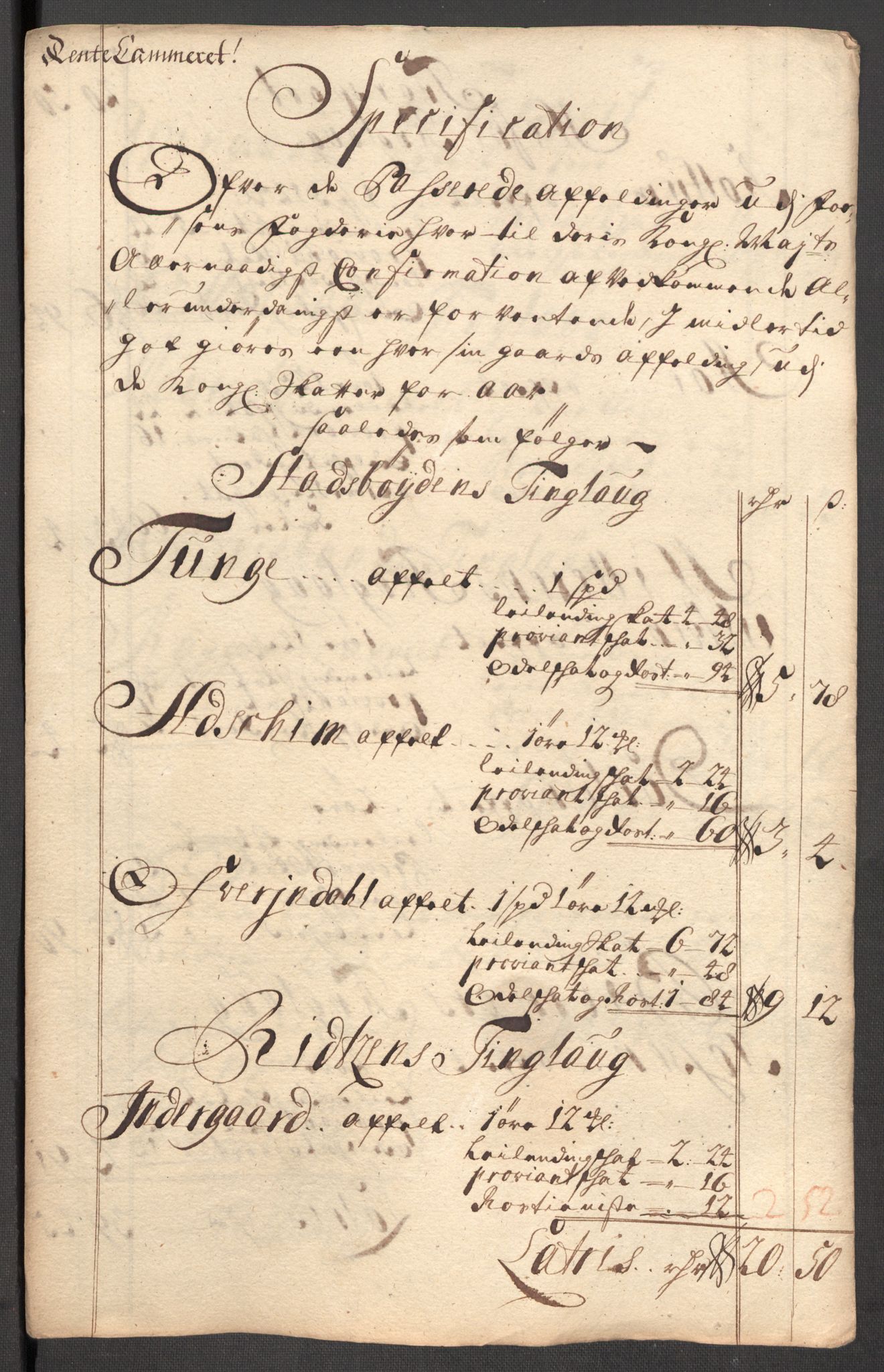 Rentekammeret inntil 1814, Reviderte regnskaper, Fogderegnskap, RA/EA-4092/R57/L3859: Fogderegnskap Fosen, 1710, p. 154