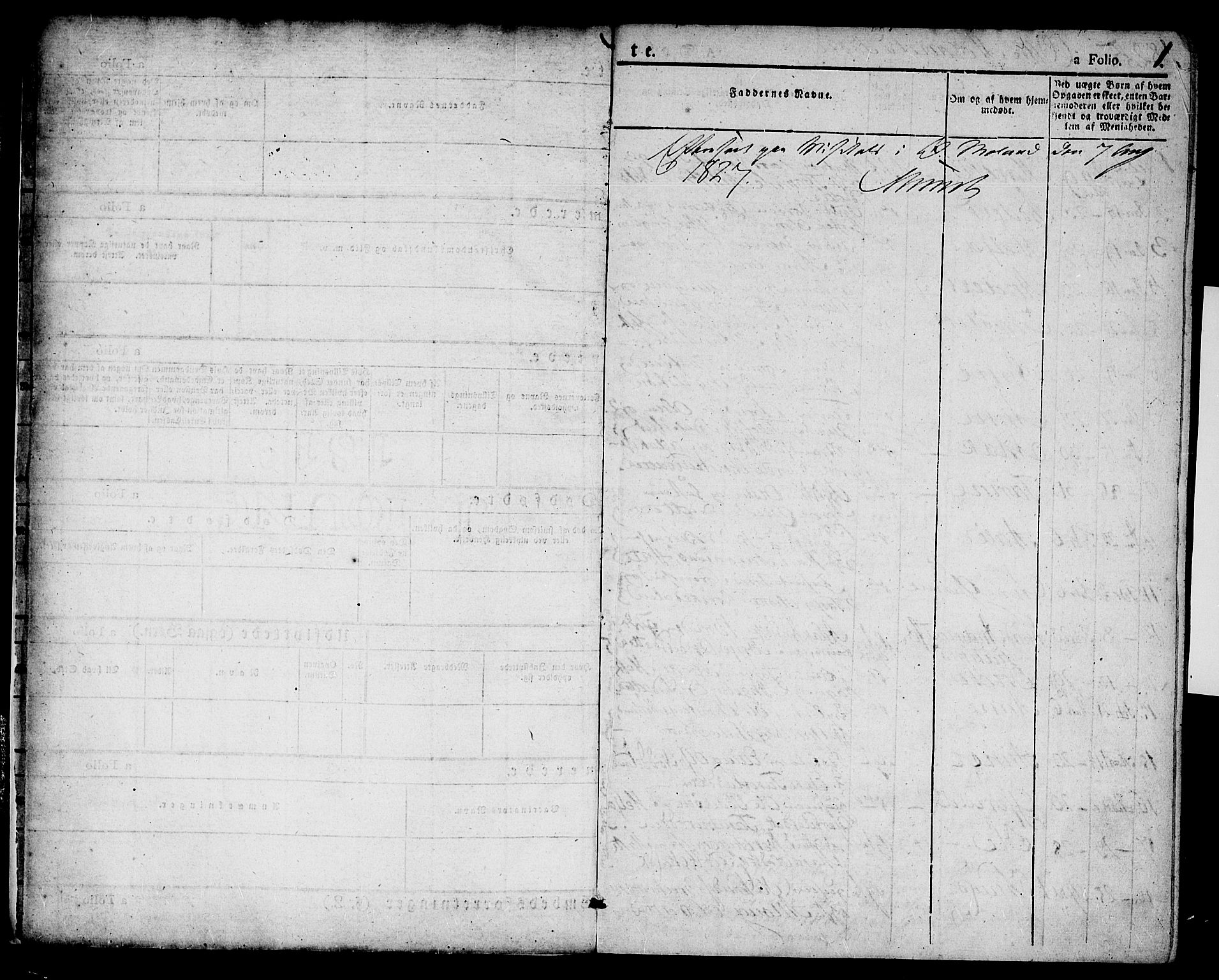 Austre Moland sokneprestkontor, AV/SAK-1111-0001/F/Fa/Faa/L0005: Parish register (official) no. A 5, 1825-1837, p. 1