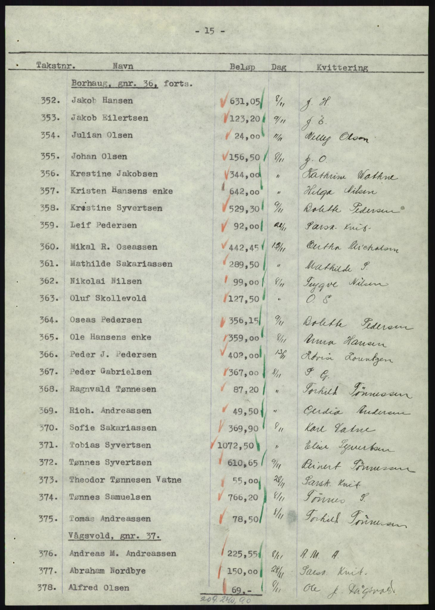 Forsvarsdepartementet, 10. kontor / Oppgjørskontoret, AV/RA-RAFA-1225/D/Db/L0180: Lista oppgjørskontor, 1942-1952, p. 1174