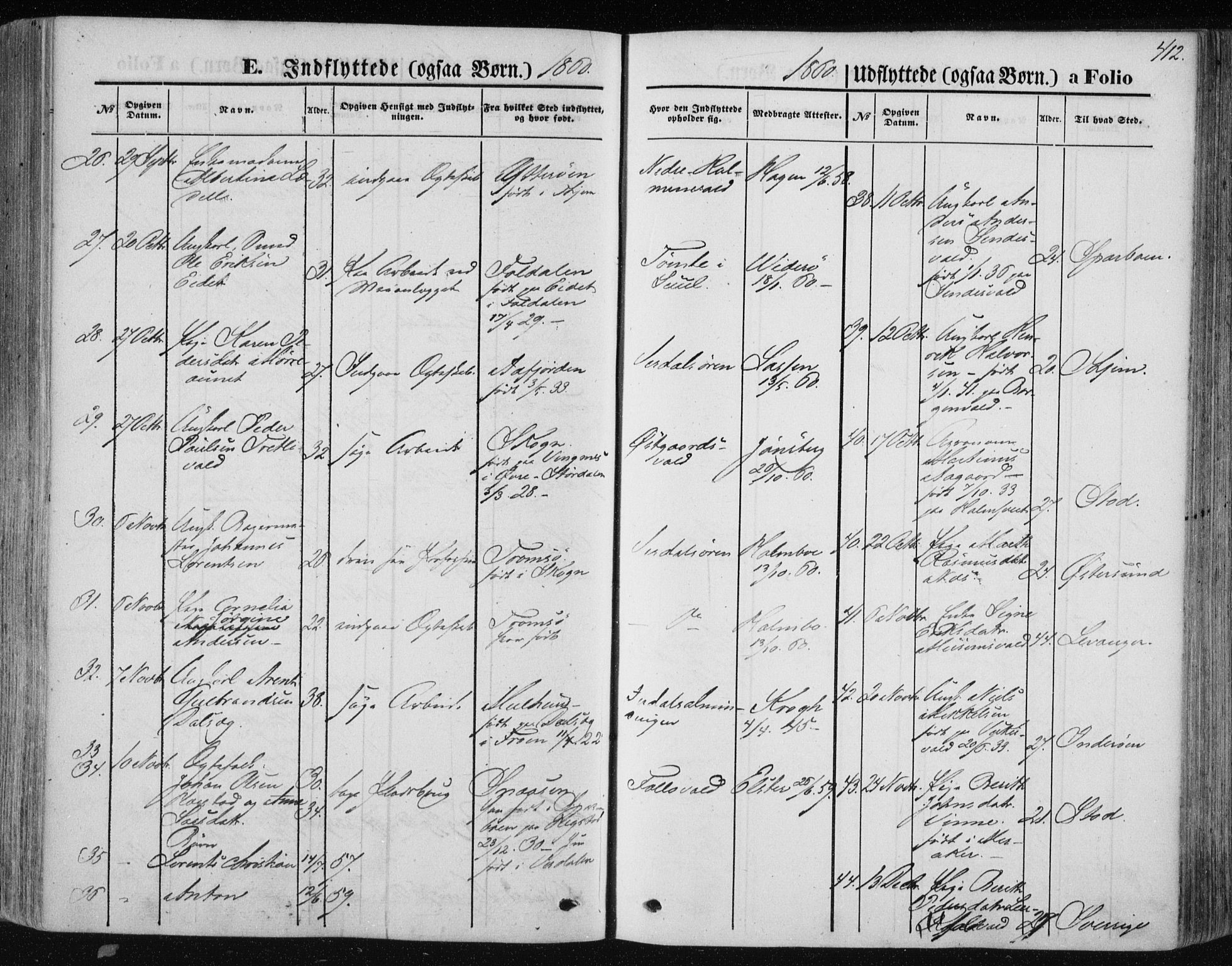 Ministerialprotokoller, klokkerbøker og fødselsregistre - Nord-Trøndelag, SAT/A-1458/723/L0241: Parish register (official) no. 723A10, 1860-1869, p. 412