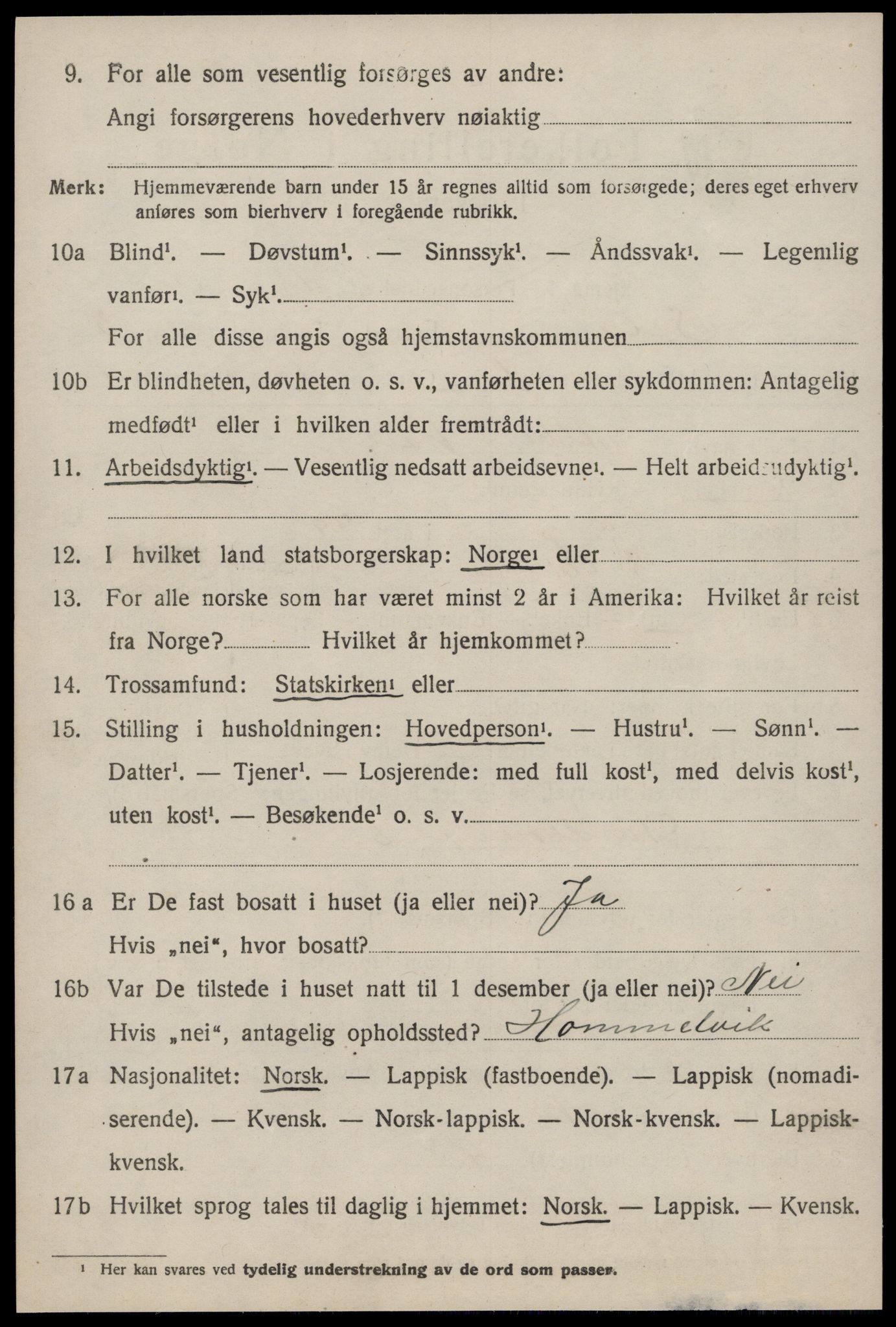 SAT, 1920 census for Selbu, 1920, p. 2451