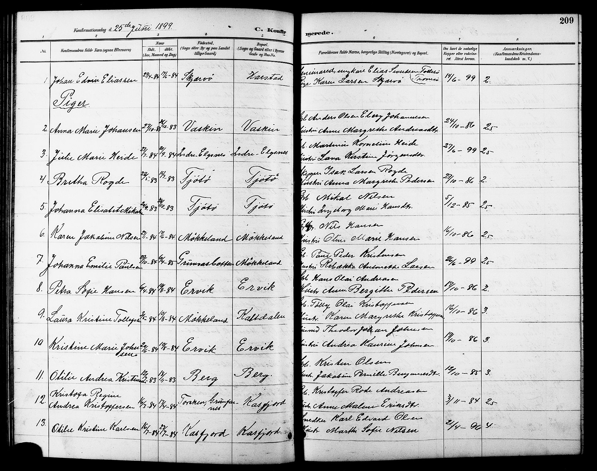 Trondenes sokneprestkontor, SATØ/S-1319/H/Hb/L0011klokker: Parish register (copy) no. 11, 1891-1906, p. 209