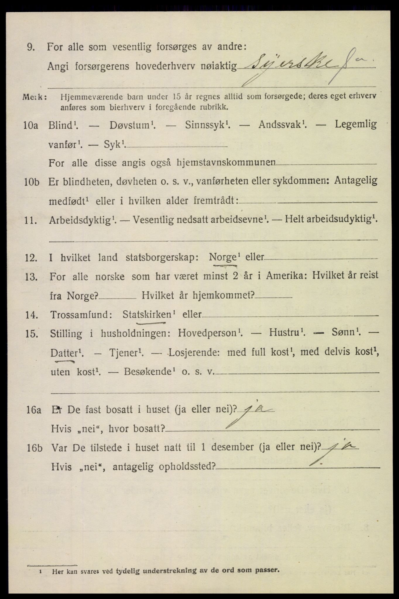 SAK, 1920 census for Gjerstad, 1920, p. 1374