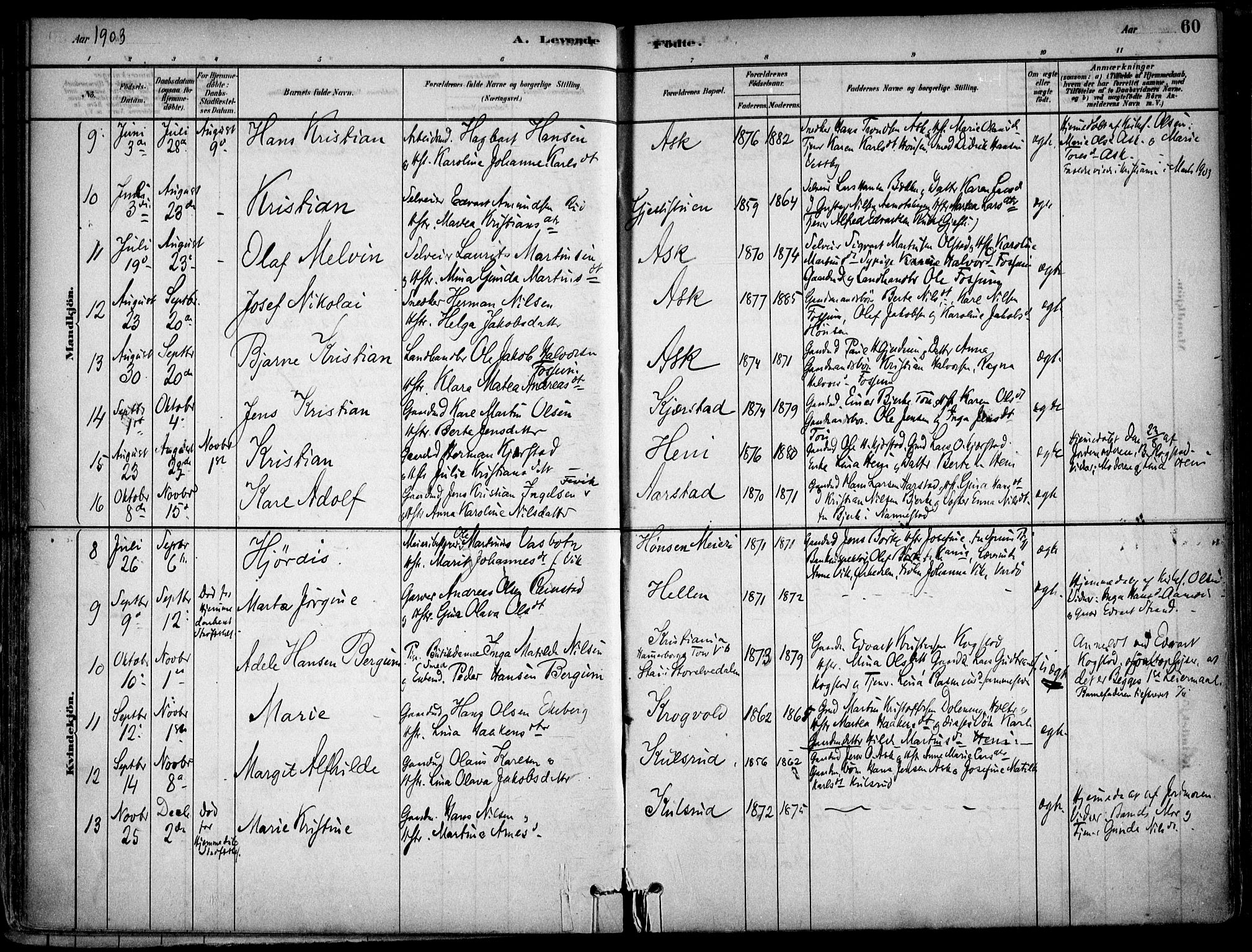 Gjerdrum prestekontor Kirkebøker, SAO/A-10412b/F/Fb/L0001: Parish register (official) no. II 1, 1881-1921, p. 60