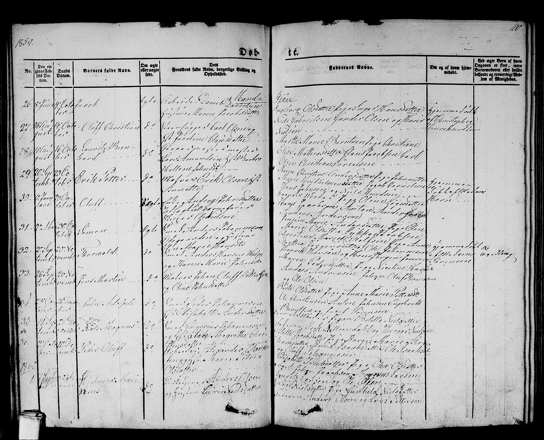 Larvik kirkebøker, AV/SAKO-A-352/G/Gb/L0002: Parish register (copy) no. II 2, 1843-1866, p. 100