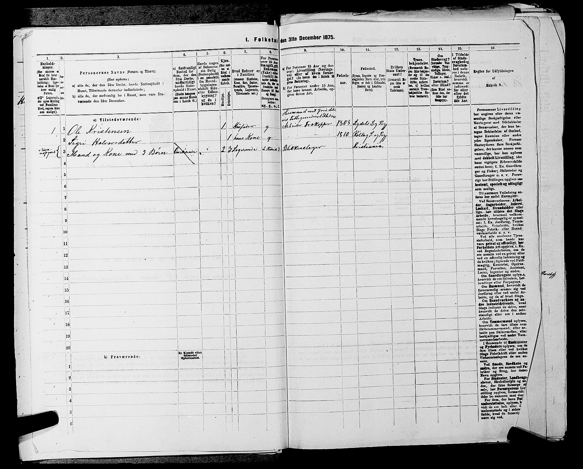 SAKO, 1875 census for 0621P Sigdal, 1875, p. 848