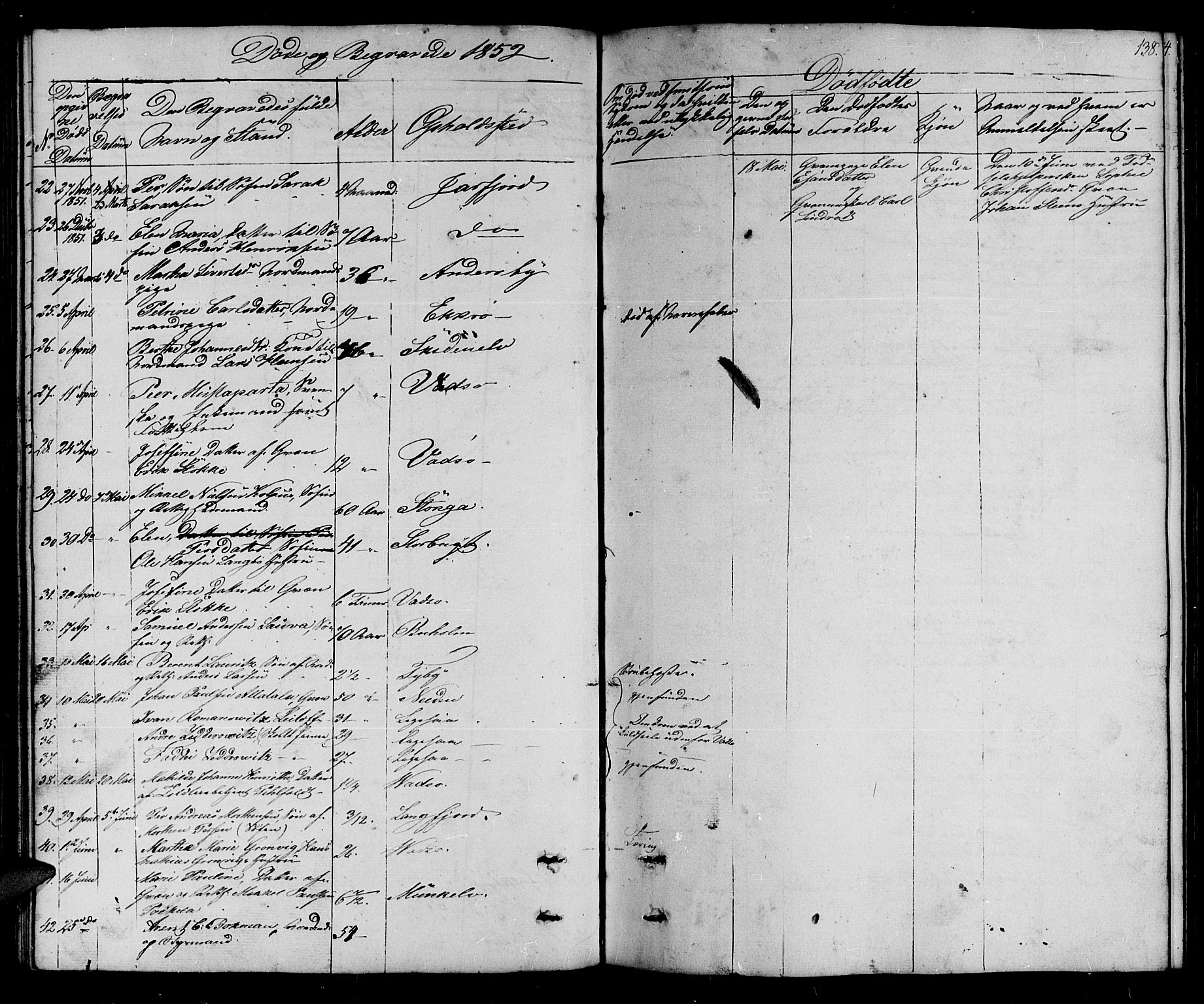 Vadsø sokneprestkontor, SATØ/S-1325/H/Hb/L0001klokker: Parish register (copy) no. 1, 1843-1853, p. 138