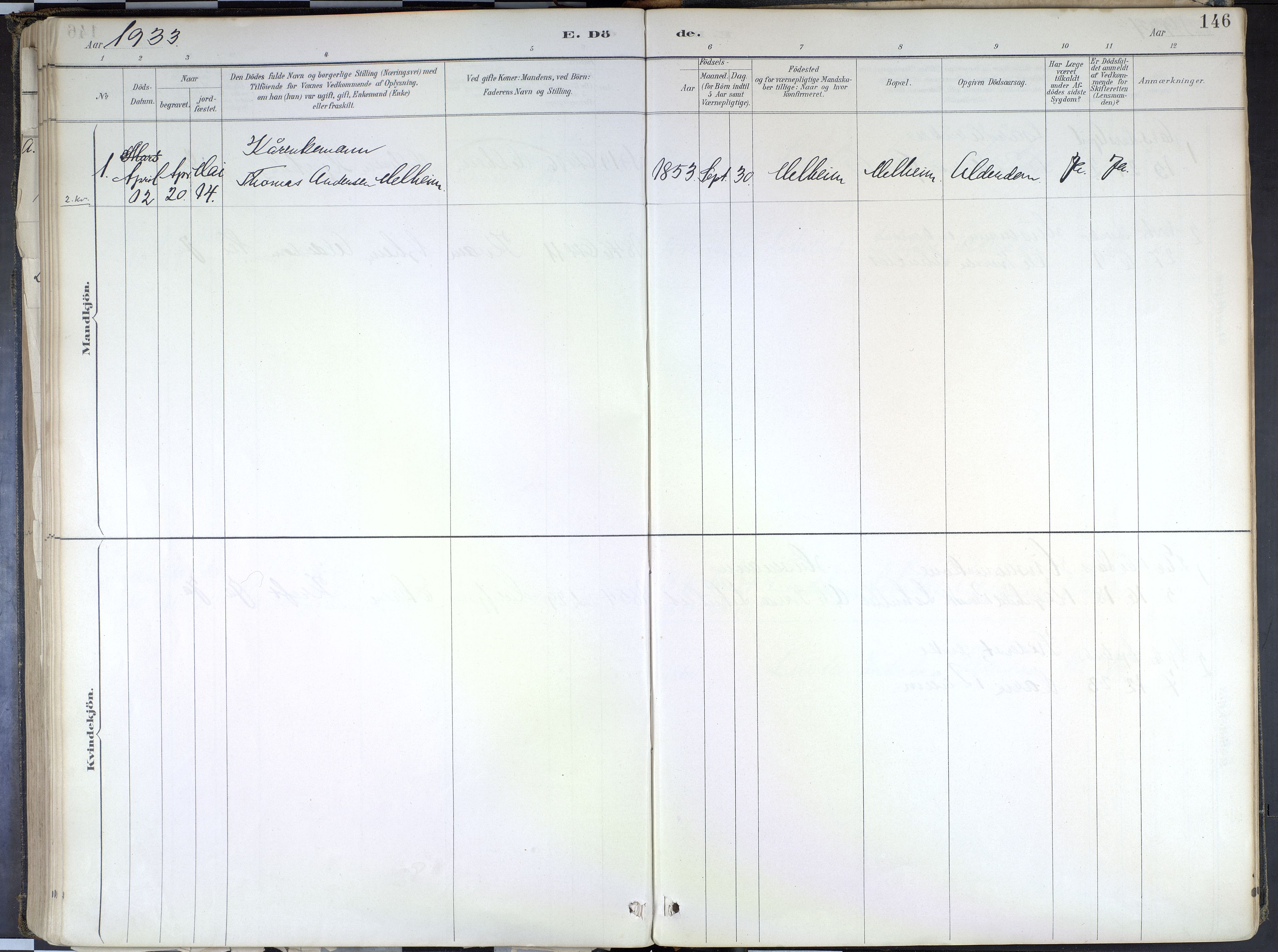 Hafslo sokneprestembete, SAB/A-80301/H/Haa/Haad/L0001: Parish register (official) no. D 1, 1886-1934, p. 146