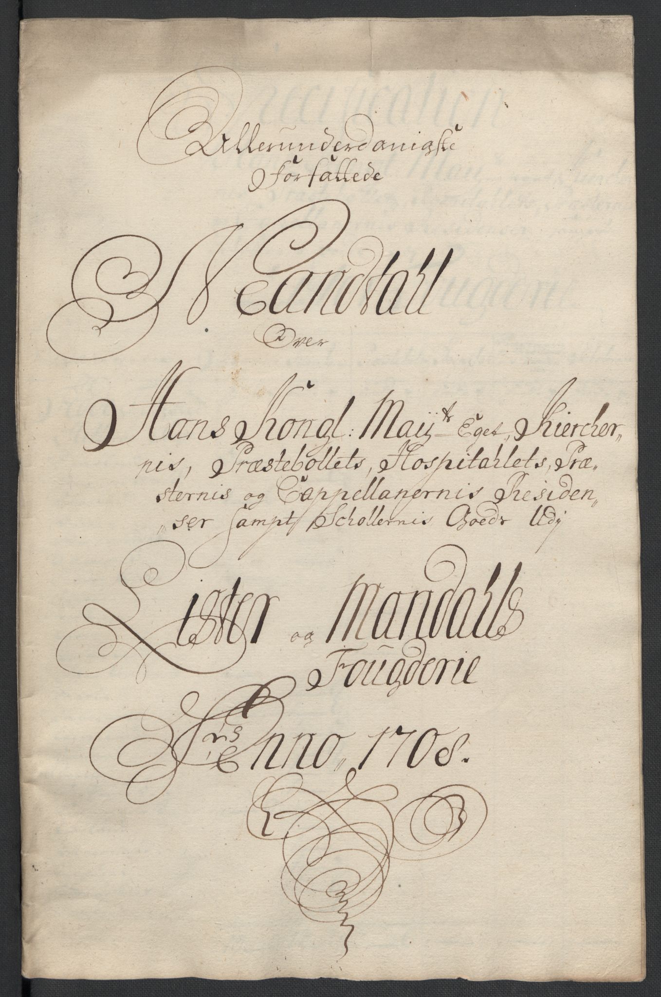 Rentekammeret inntil 1814, Reviderte regnskaper, Fogderegnskap, RA/EA-4092/R43/L2552: Fogderegnskap Lista og Mandal, 1705-1709, p. 35
