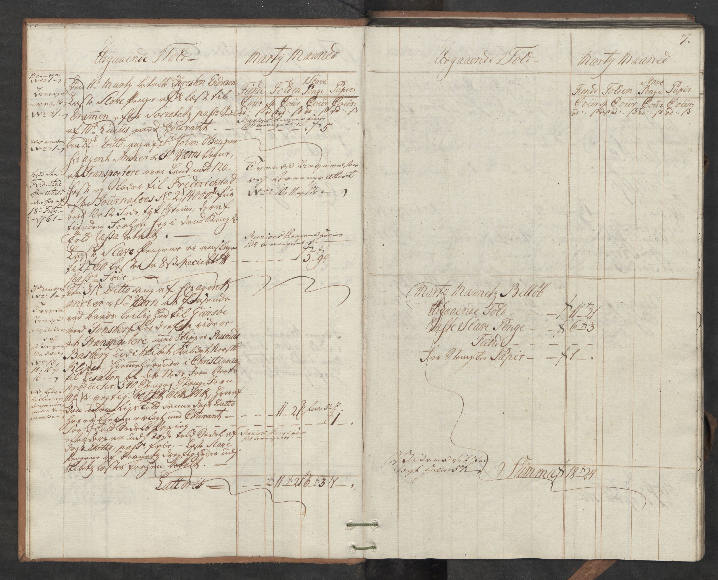 Generaltollkammeret, tollregnskaper, AV/RA-EA-5490/R05/L0035/0001: Tollregnskaper Moss, Son, Krokstad / Utgående hovedtollbok, 1760