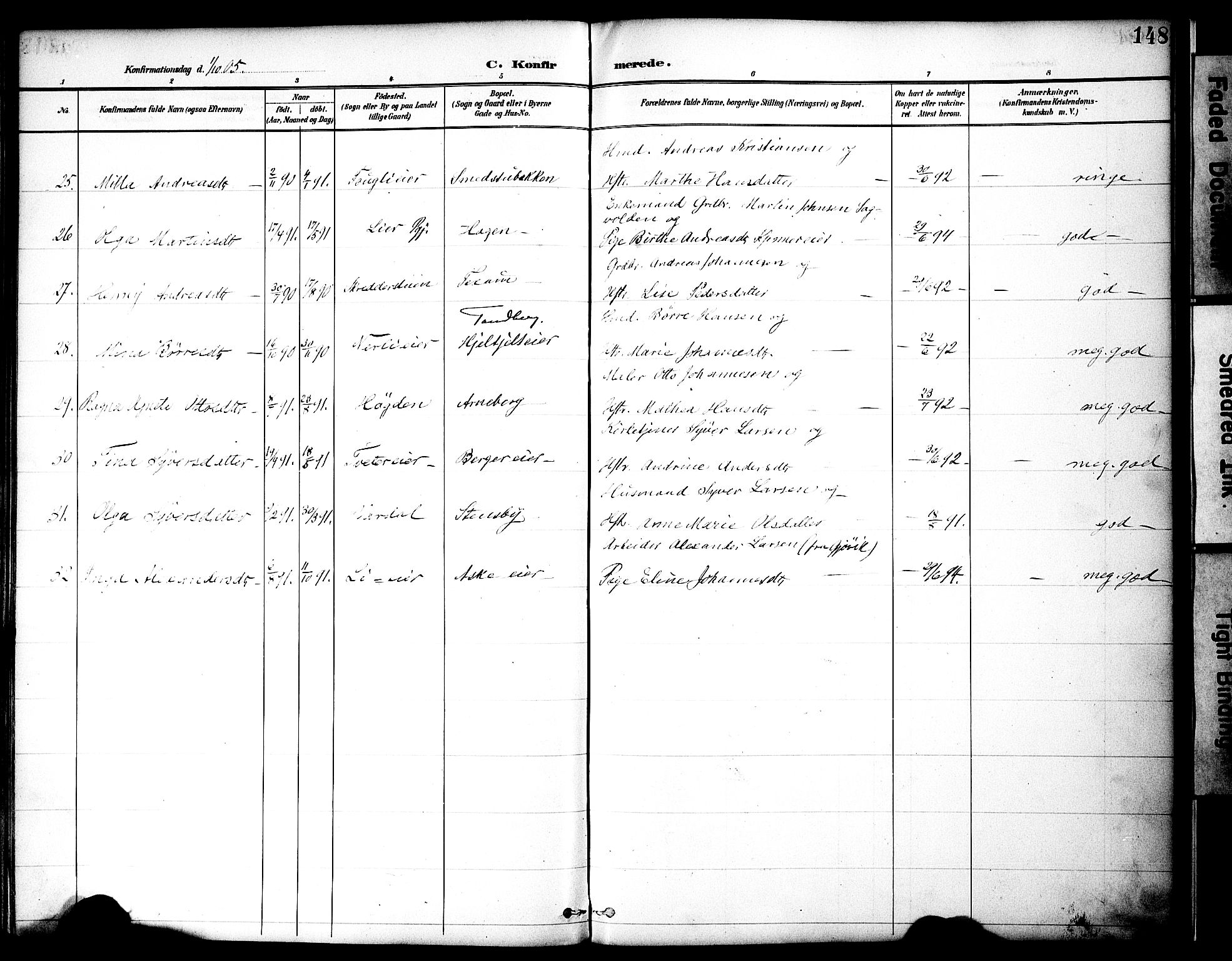 Nes prestekontor, Hedmark, SAH/PREST-020/K/Ka/L0010: Parish register (official) no. 10, 1887-1905, p. 148