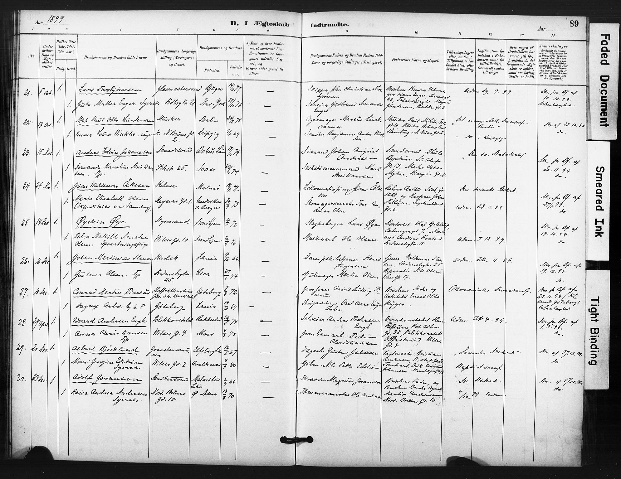Trefoldighet prestekontor Kirkebøker, SAO/A-10882/F/Fg/L0001: Parish register (official) no. VII 1, 1892-1923, p. 89