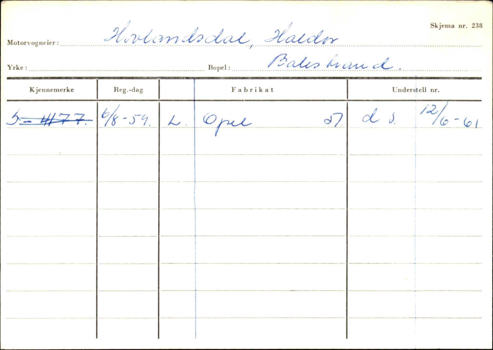 Statens vegvesen, Sogn og Fjordane vegkontor, AV/SAB-A-5301/4/F/L0132: Eigarregister Askvoll A-Å. Balestrand A-Å, 1945-1975, p. 1875