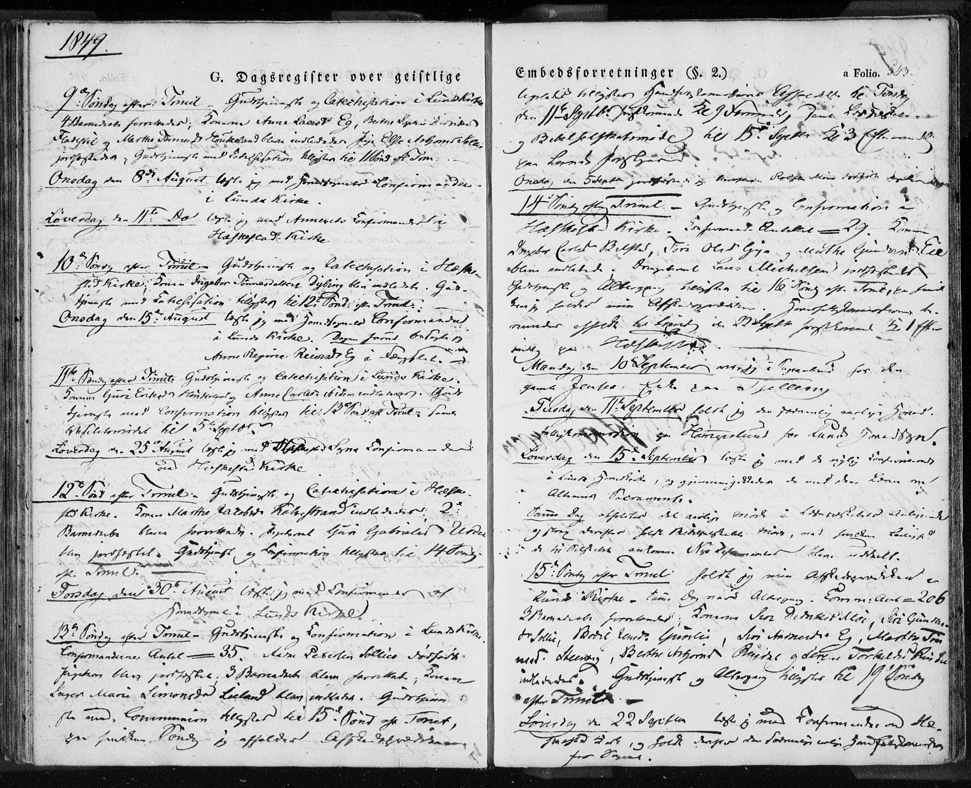 Lund sokneprestkontor, AV/SAST-A-101809/S06/L0008: Parish register (official) no. A 7.2, 1833-1854, p. 543