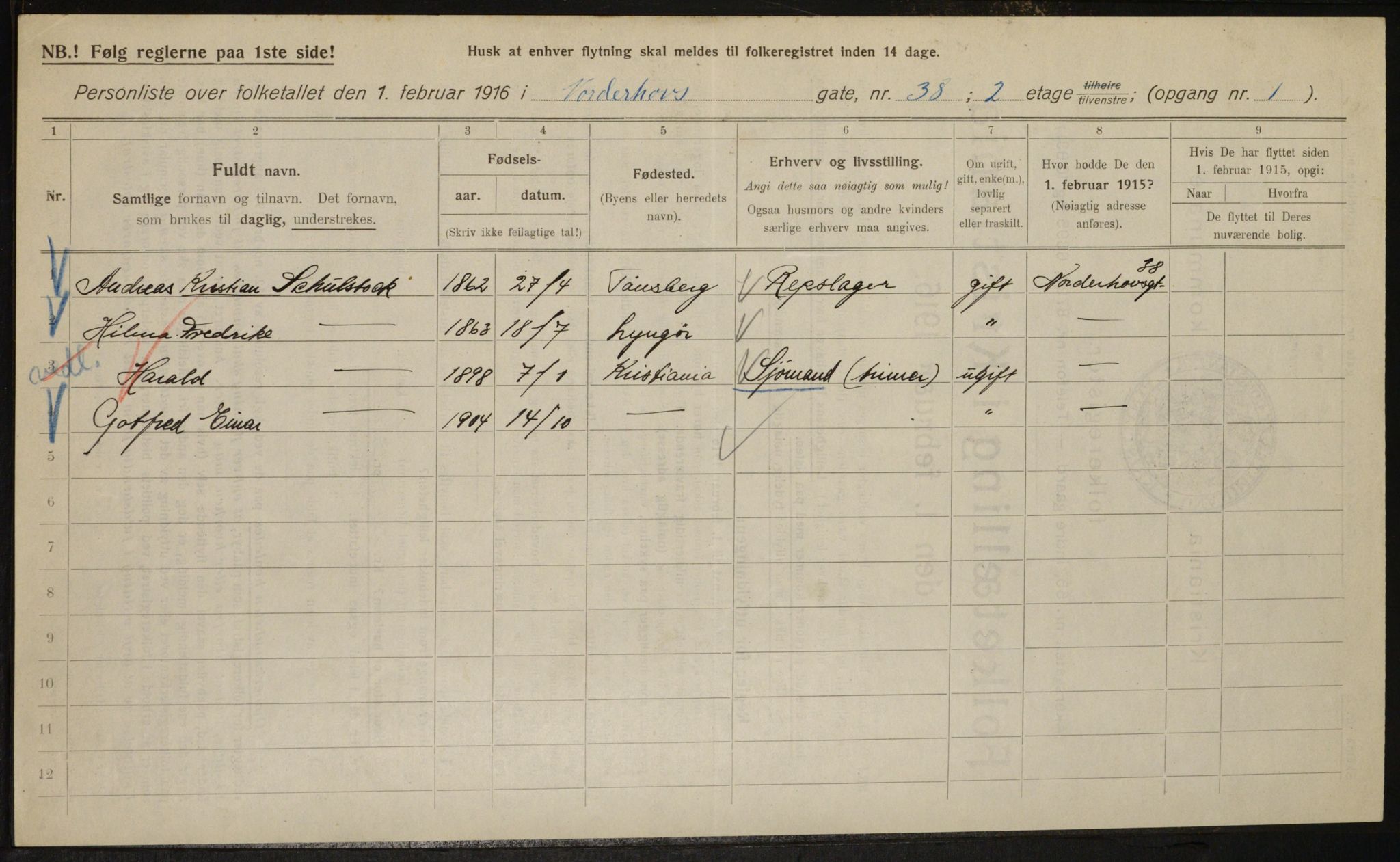OBA, Municipal Census 1916 for Kristiania, 1916, p. 74793