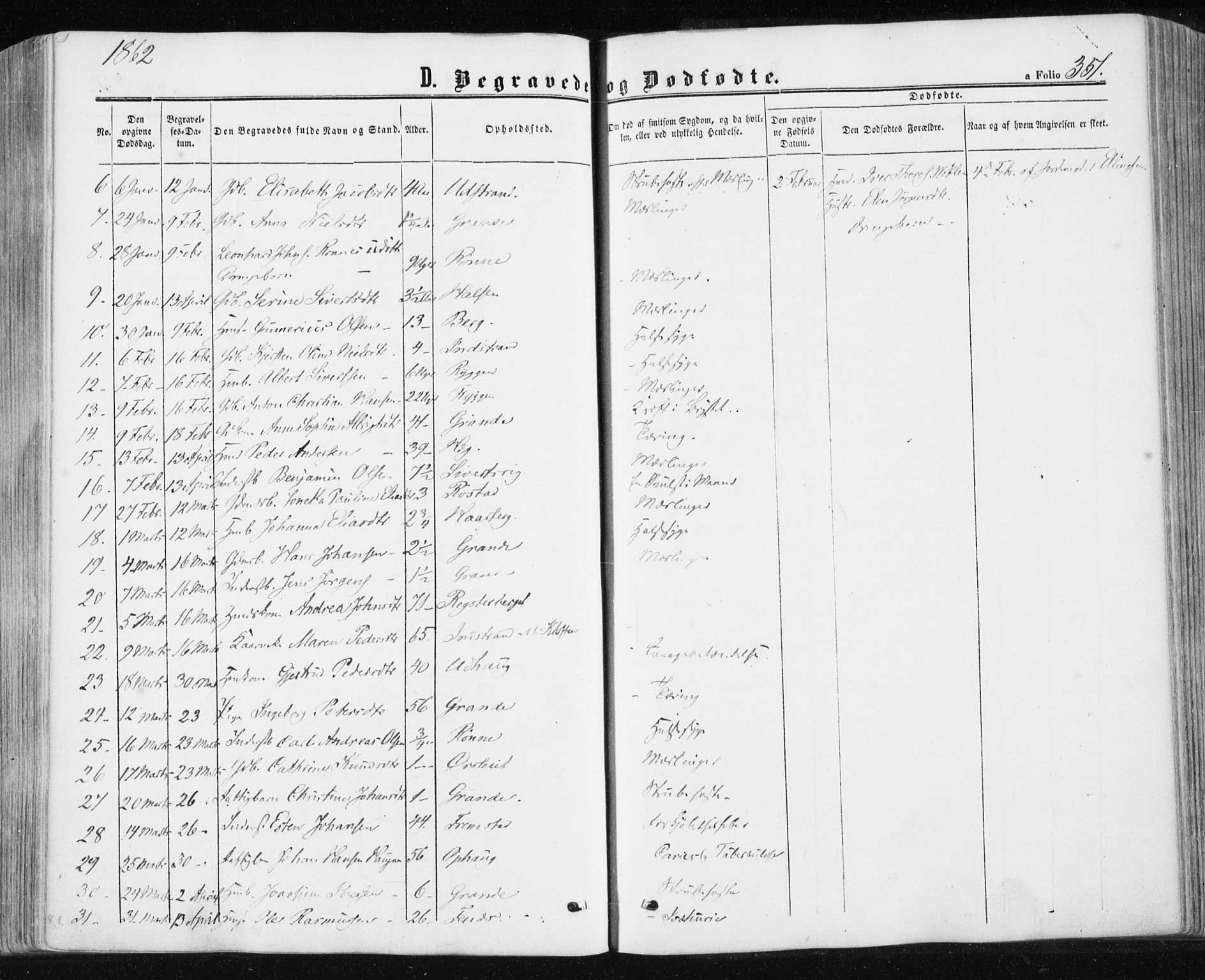 Ministerialprotokoller, klokkerbøker og fødselsregistre - Sør-Trøndelag, AV/SAT-A-1456/659/L0737: Parish register (official) no. 659A07, 1857-1875, p. 351