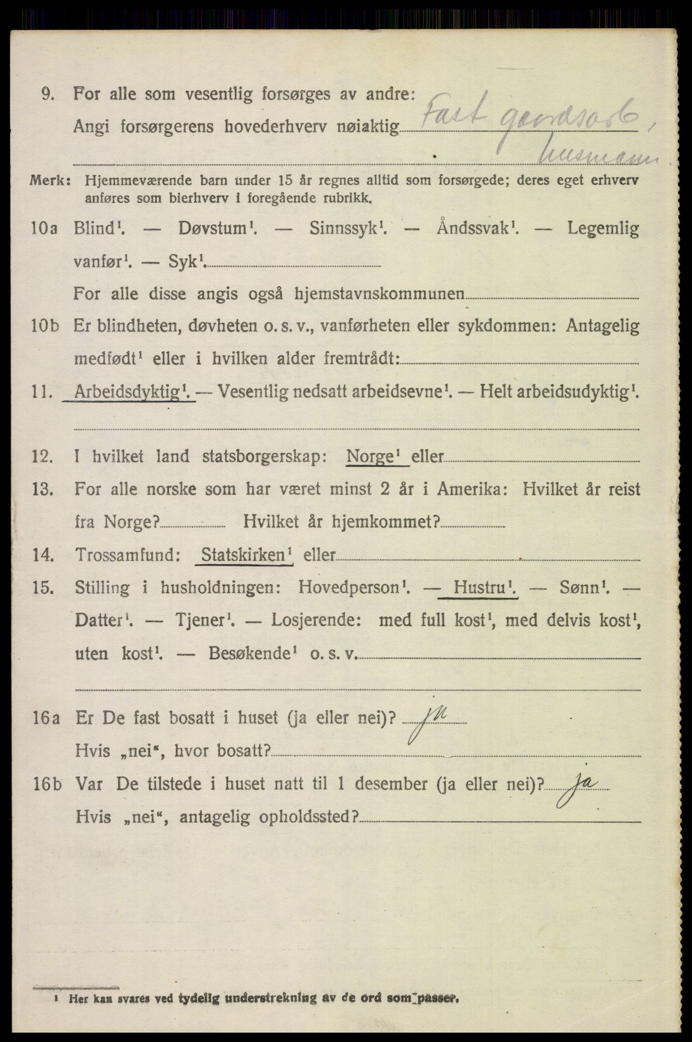 SAH, 1920 census for Elverum, 1920, p. 16943