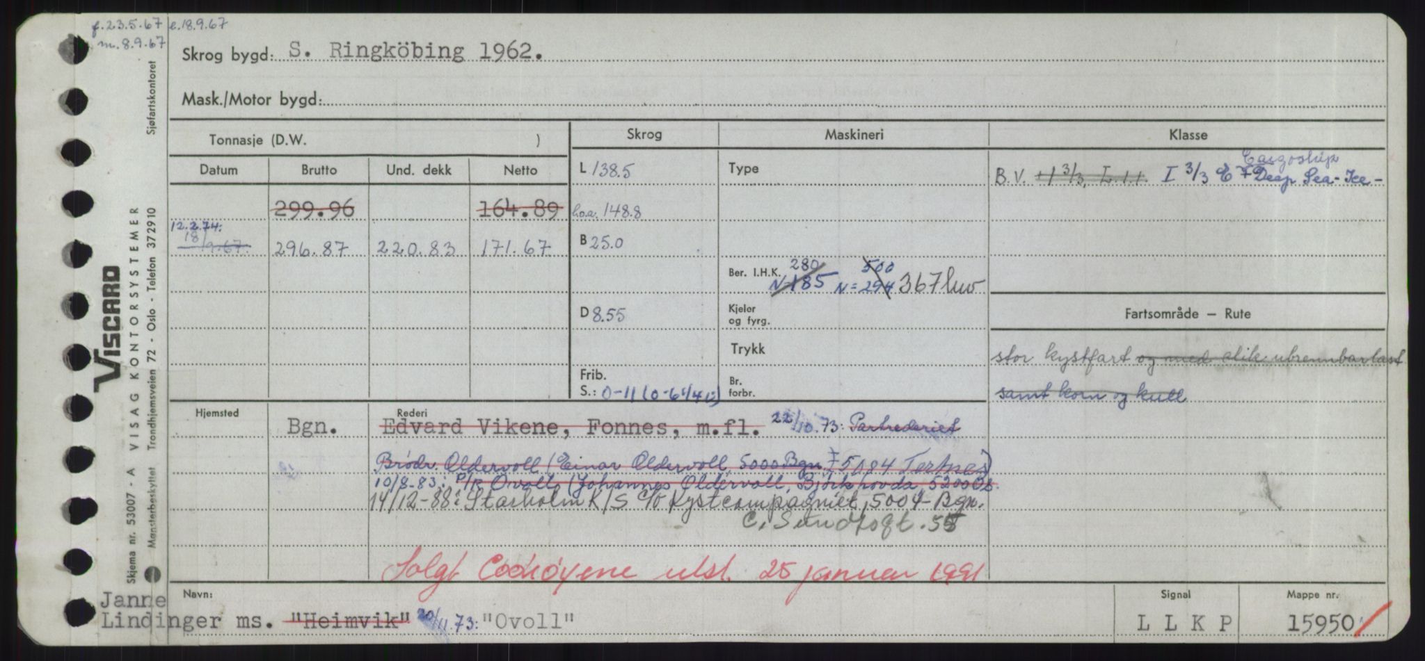 Sjøfartsdirektoratet med forløpere, Skipsmålingen, RA/S-1627/H/Hd/L0028: Fartøy, O, p. 539