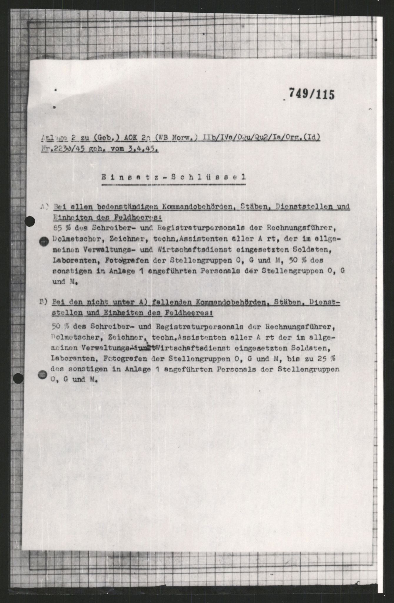 Forsvarets Overkommando. 2 kontor. Arkiv 11.4. Spredte tyske arkivsaker, AV/RA-RAFA-7031/D/Dar/Dara/L0009: Krigsdagbøker for 20. Gebirgs-Armee-Oberkommando (AOK 20), 1940-1945, p. 90