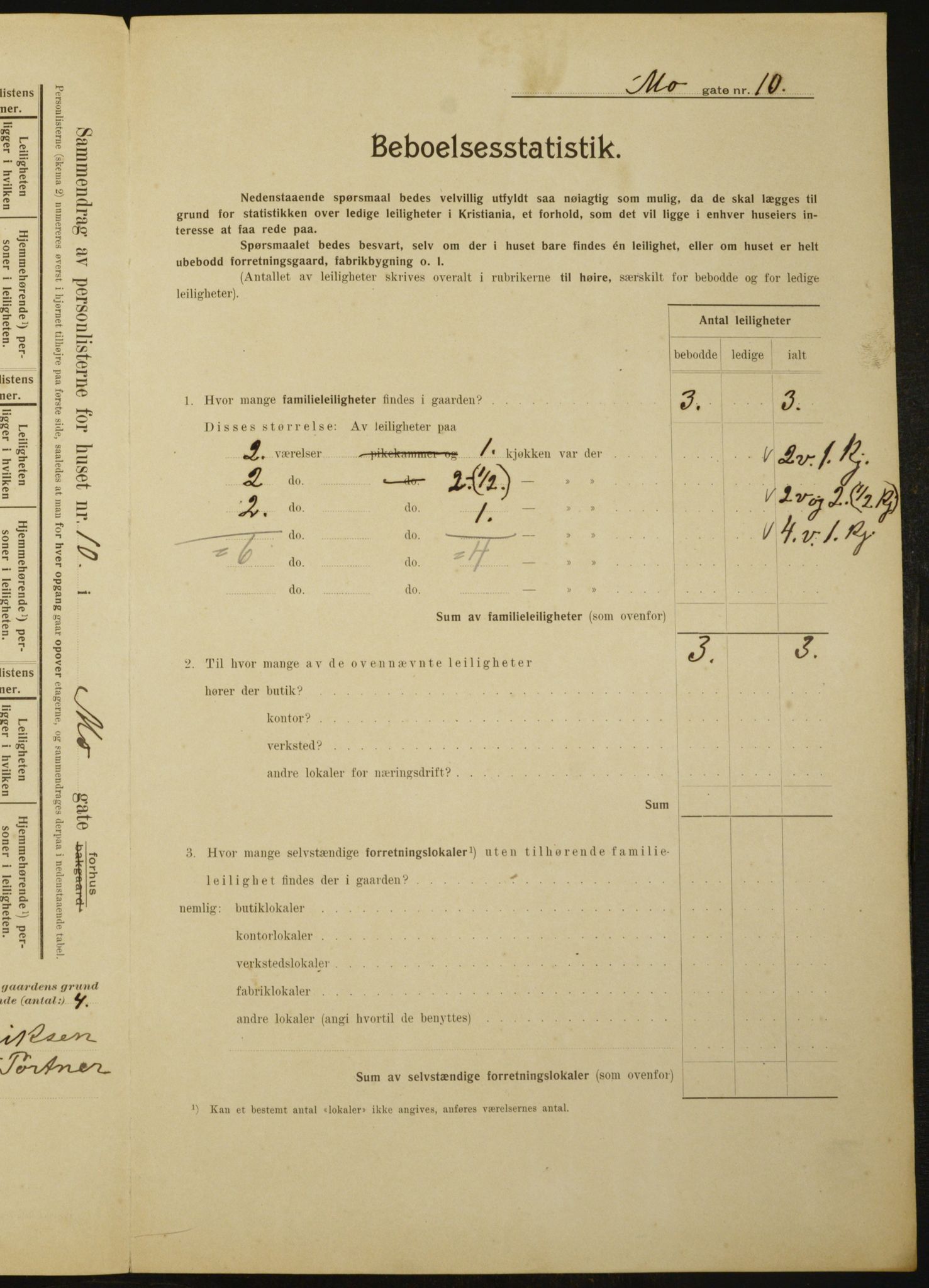 OBA, Municipal Census 1910 for Kristiania, 1910, p. 63290