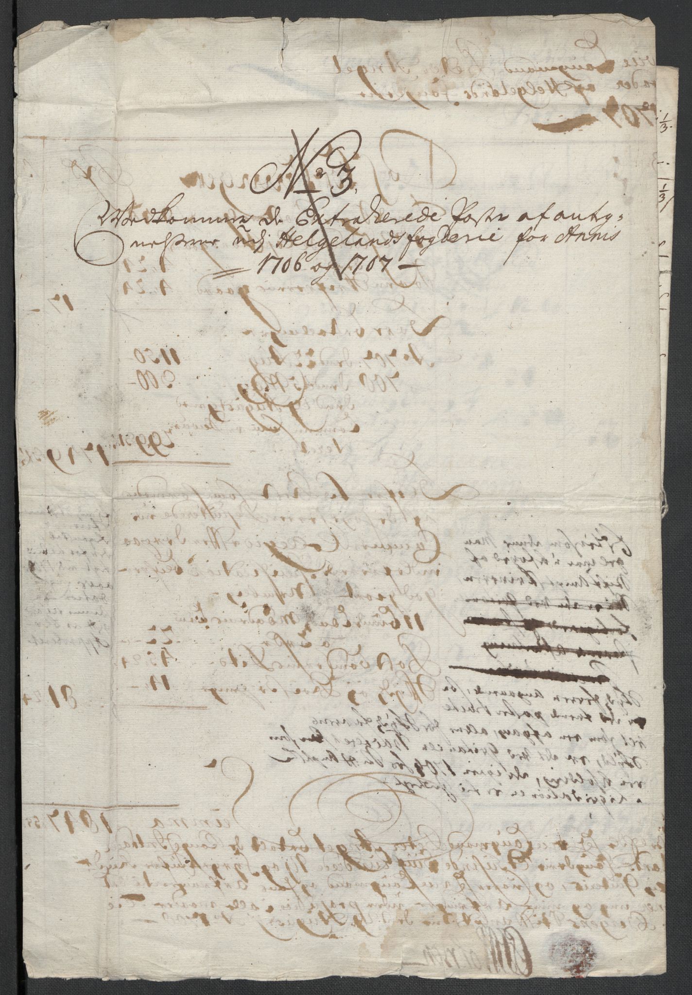 Rentekammeret inntil 1814, Reviderte regnskaper, Fogderegnskap, AV/RA-EA-4092/R65/L4509: Fogderegnskap Helgeland, 1706-1707, p. 135